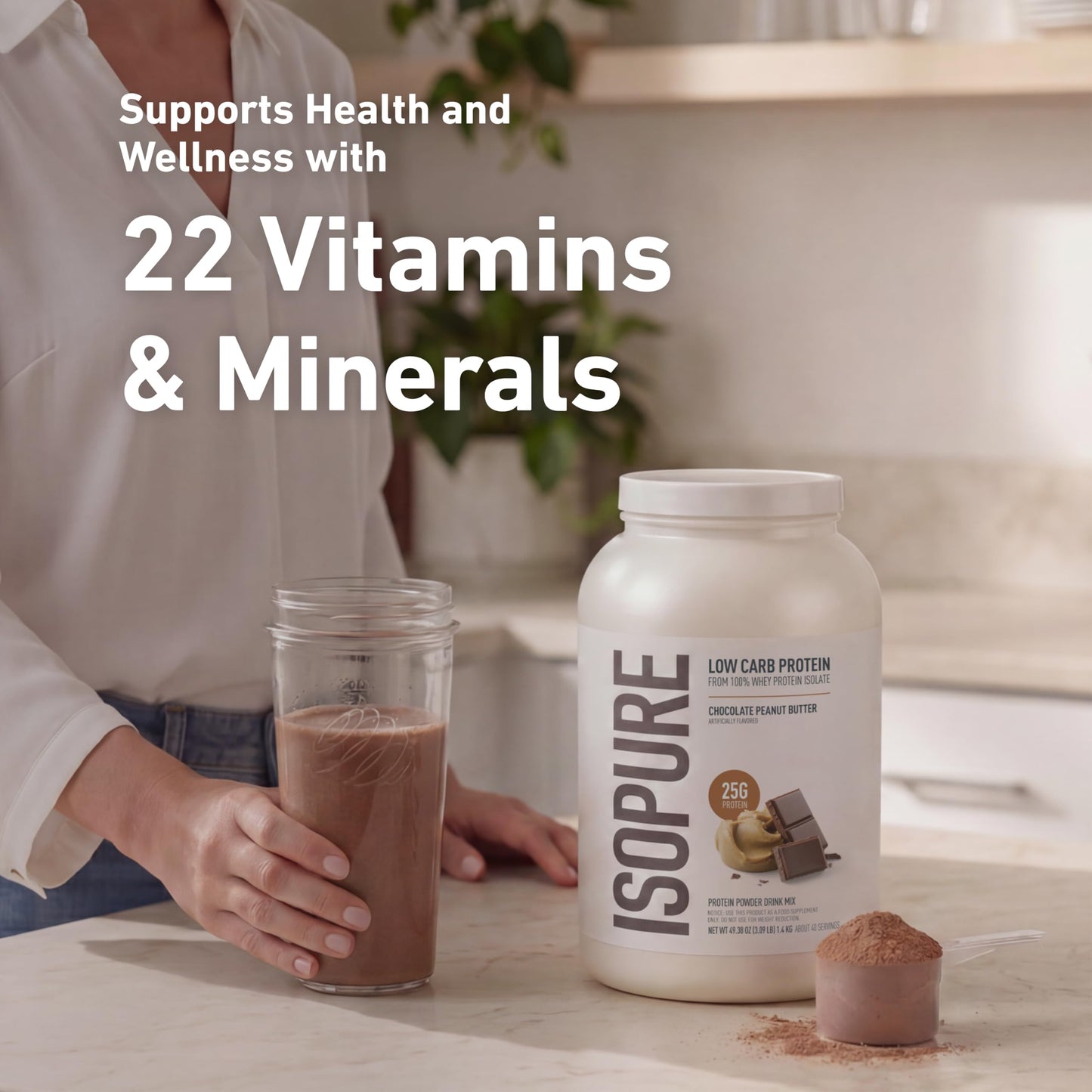 Isopure Low Carb 100% Pure Whey Isolate Protein Powder Chocolate Peanut Butter 48