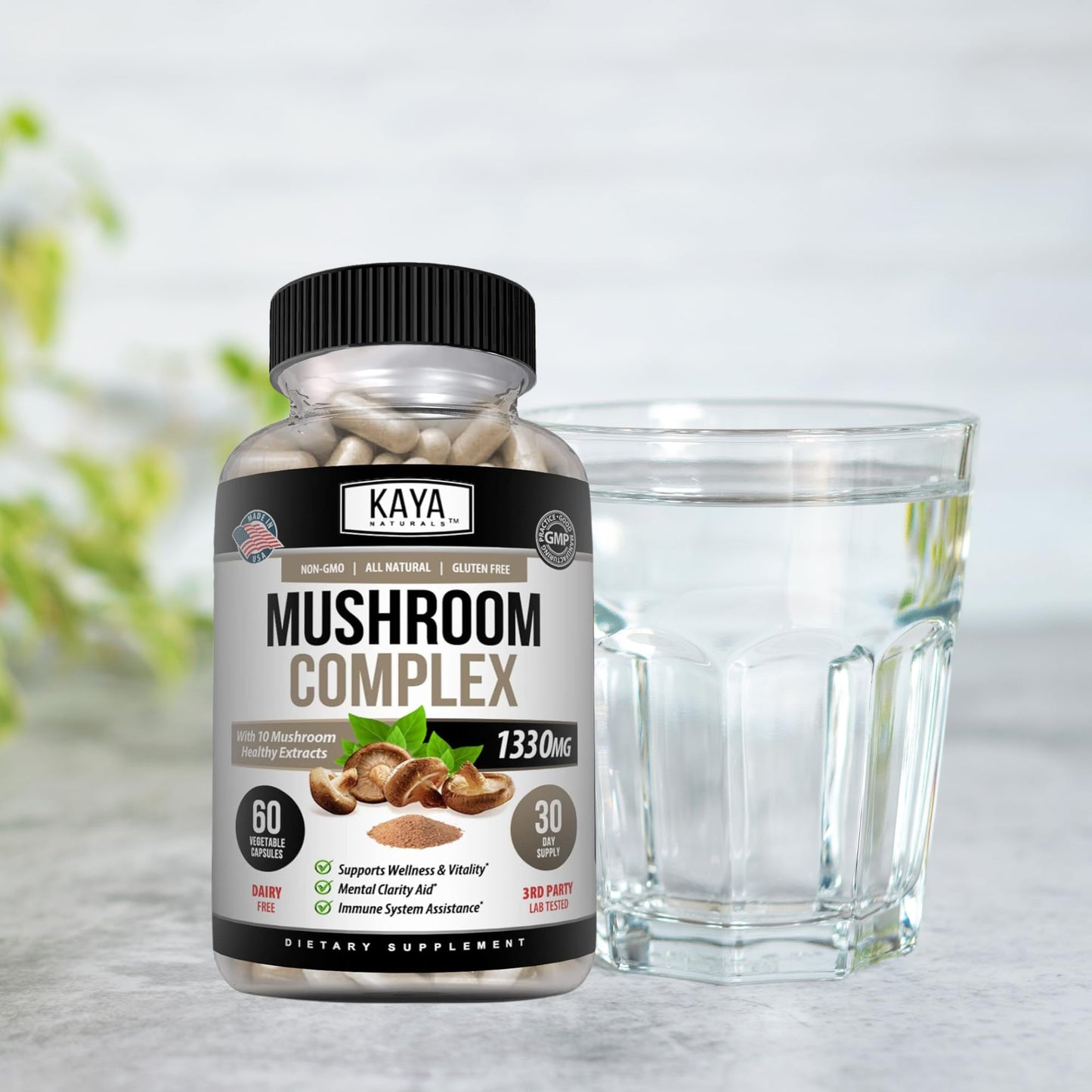 Kaya Naturals Mushroom Complex Capsules 1330mg Per Serving - 60 Capsules