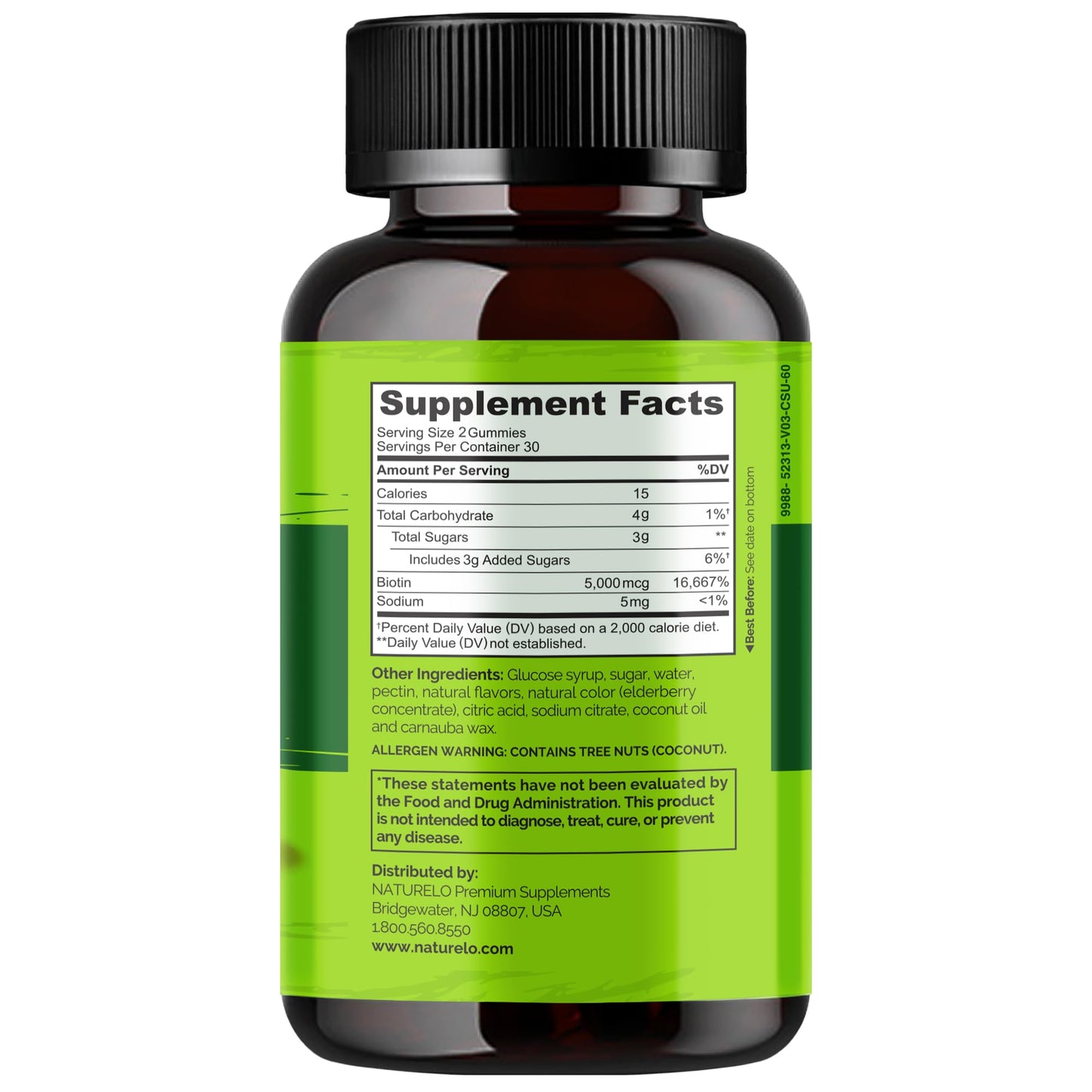 NATURELO Biotin 60 Gummies