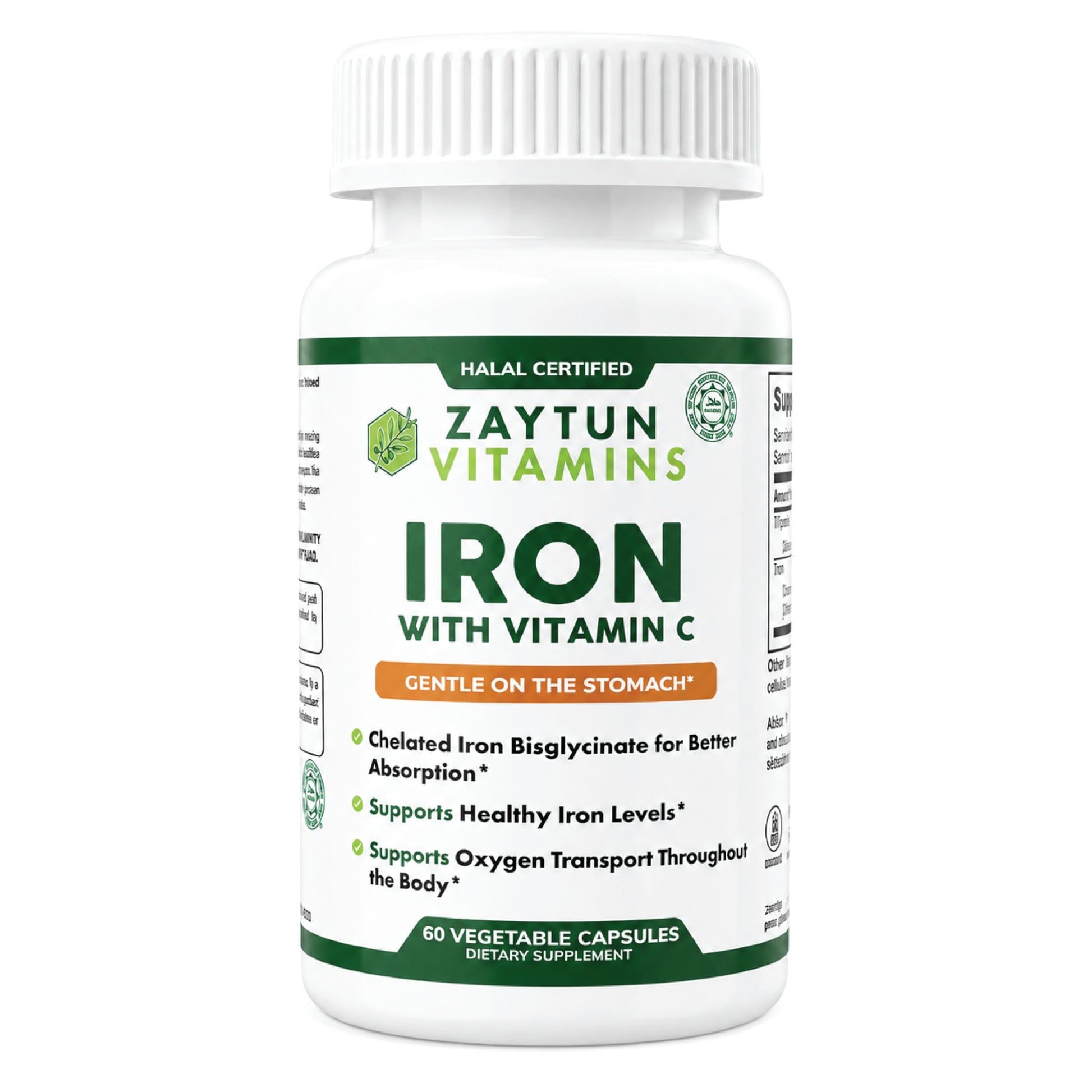 Zaytun Vitamins Iron + Vitamin C Capsules, 60 Capsules