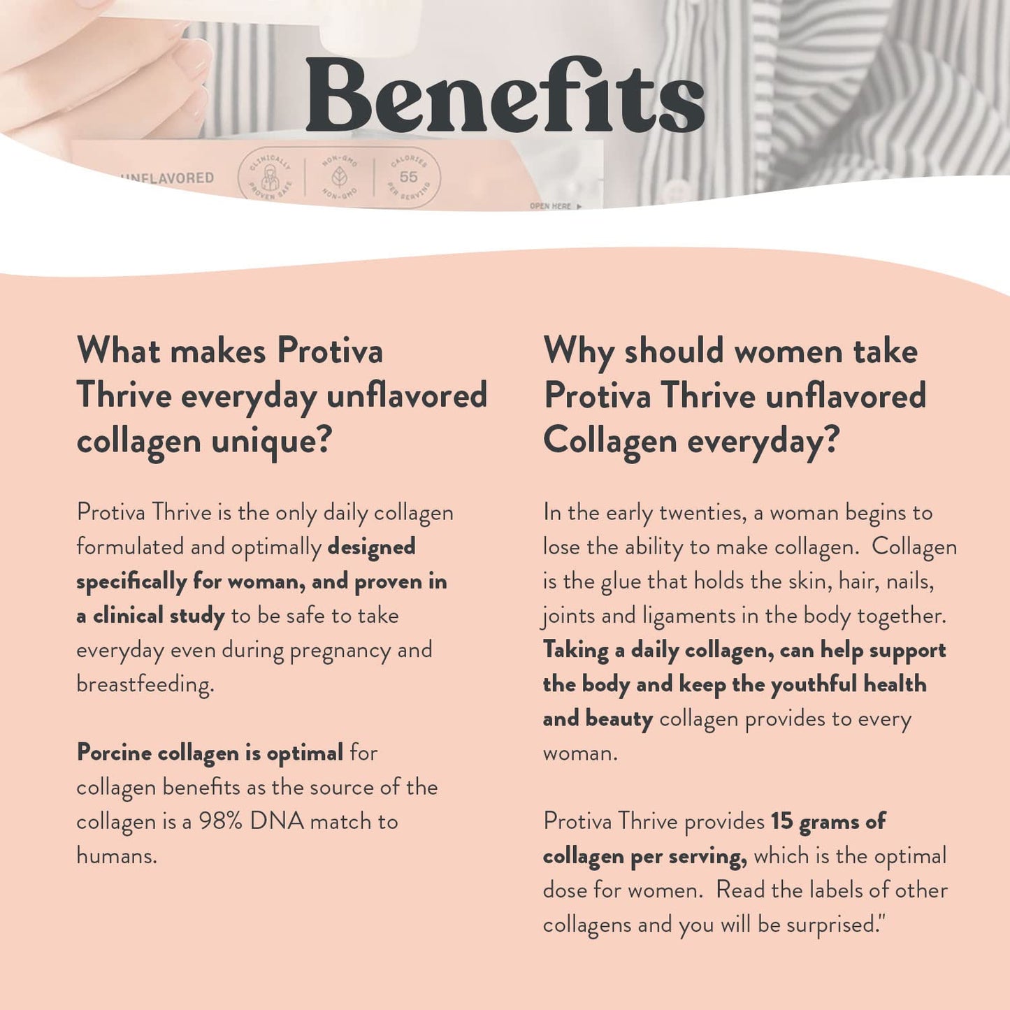 PROTIVA Thrive Collagen Powder for Women, 16 oz