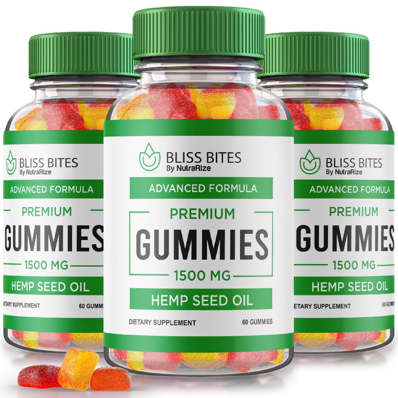 NutraRize Bliss Bites Hemp Gummies, 180 Gummies