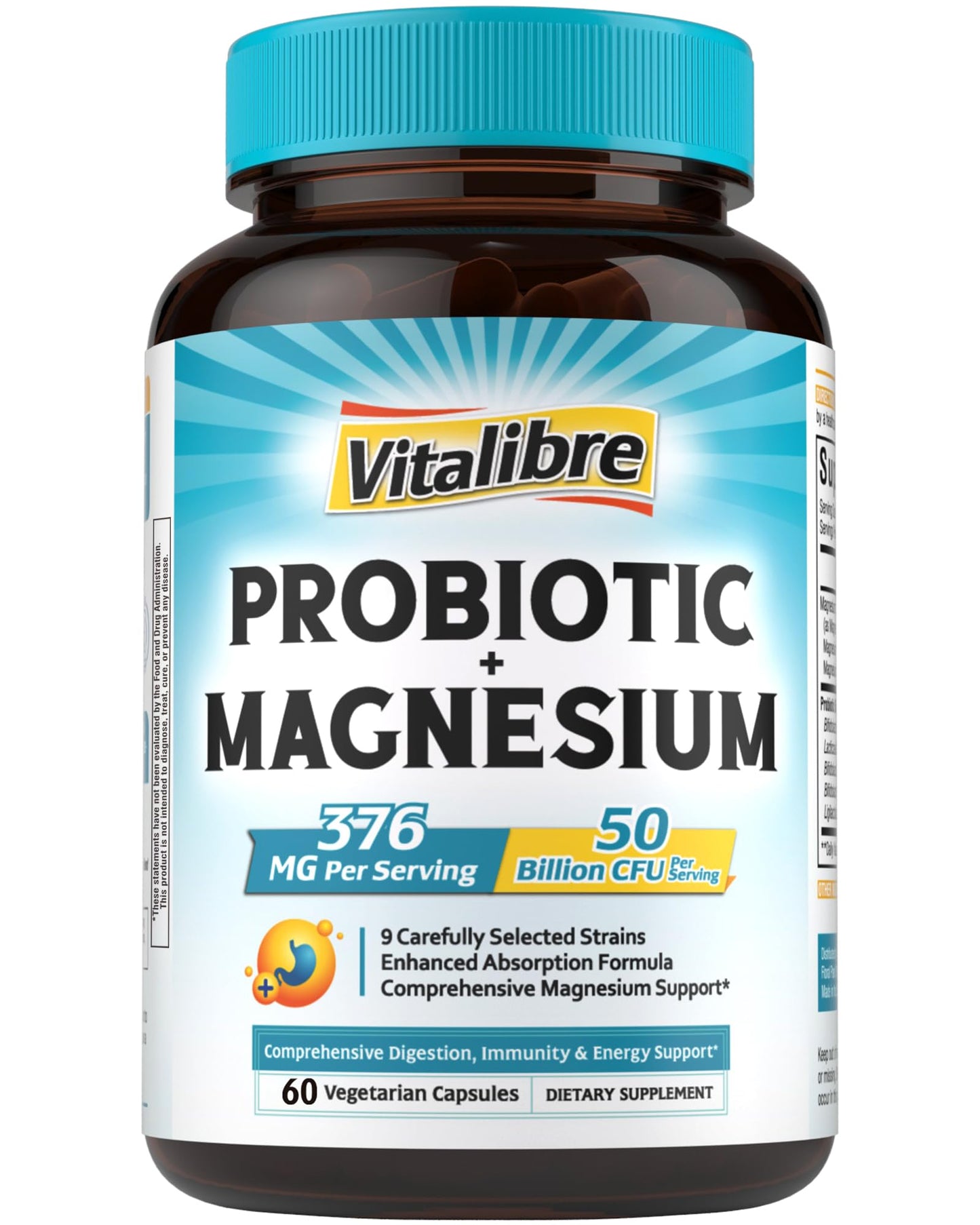 Vitalibre Probiotic with Magnesium Capsule, 60 Count