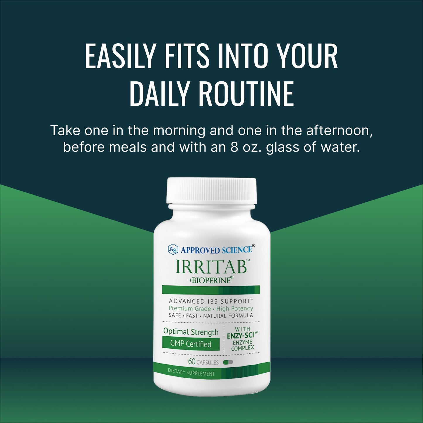 Approved Science Irritab Natural Digestive Enzyme Support Total Support, 60 Capsules