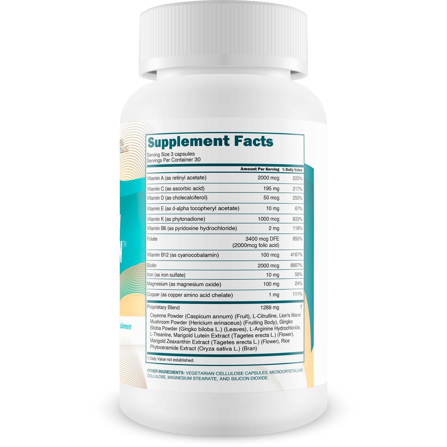 True You Health Vitamin B Complex for Nerve Repair with Lions Mane Capsules, 90 Count