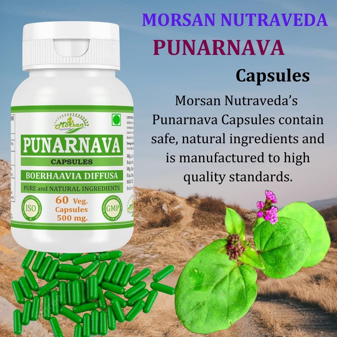Morsan Nutraveda Punarnava (Boerhaavia Diffusa) Capsules 120 Count