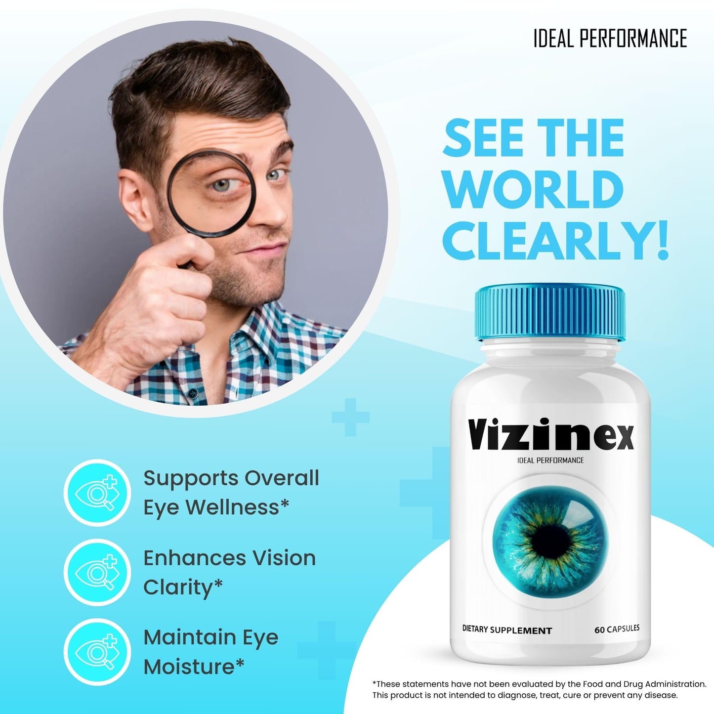 Ideal Performance Vizinex Eye Health Supplements, 300 Capsules