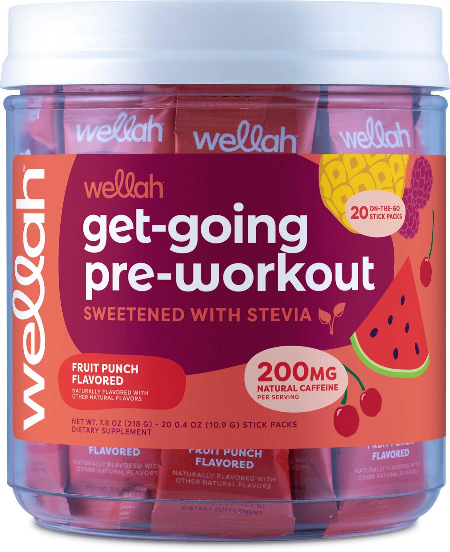 Wellah Get-Going Pre-Workout Stickpacks Powder 7.8 Ounce