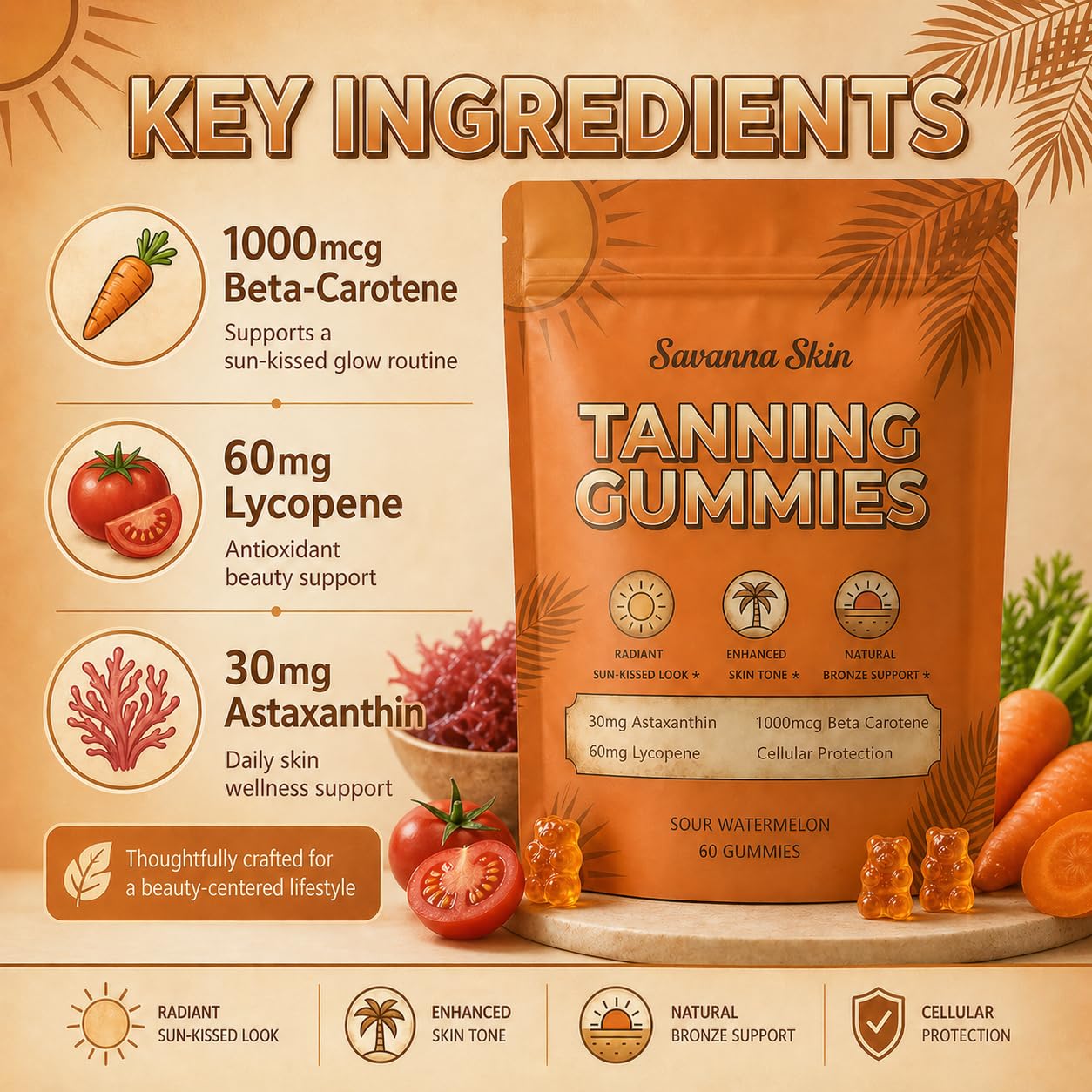 Hyuikiu Savanna Skin Gummy 60 Count
