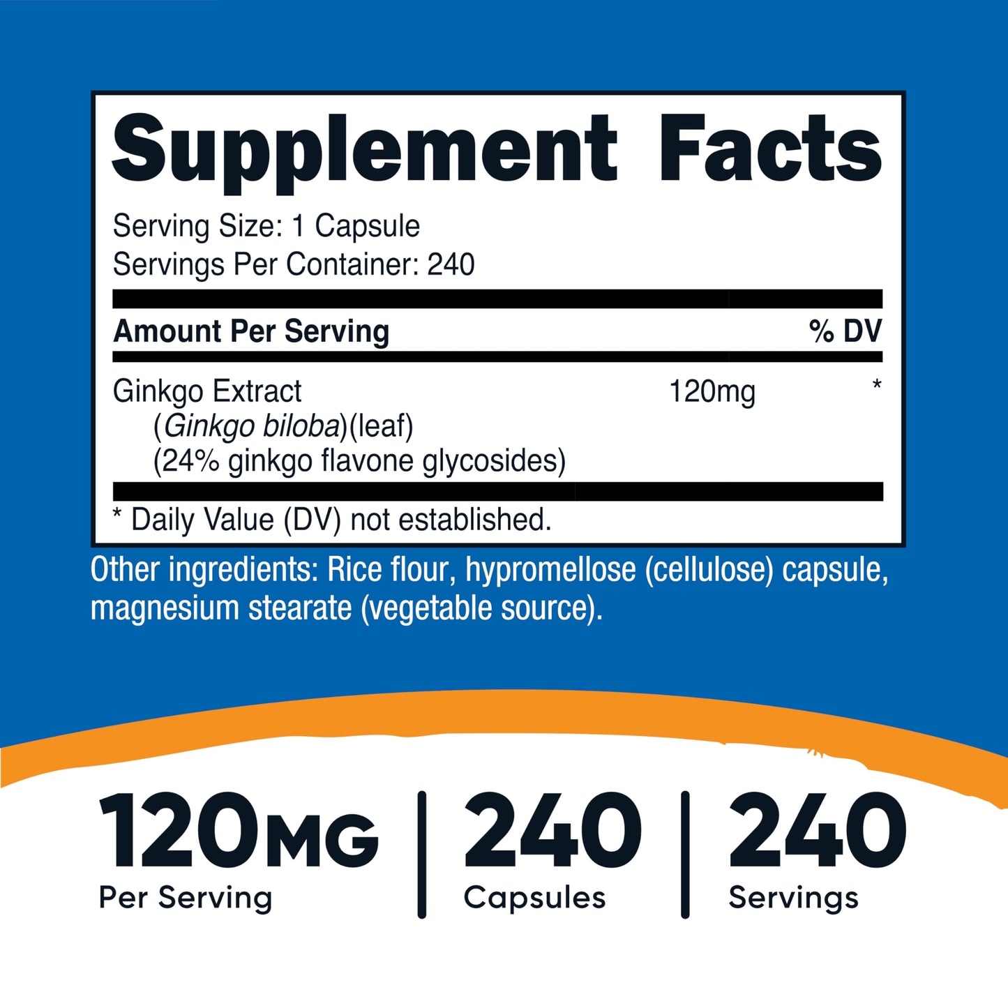 Nutricost Ginkgo Biloba 120mg Capsules 720 Count
