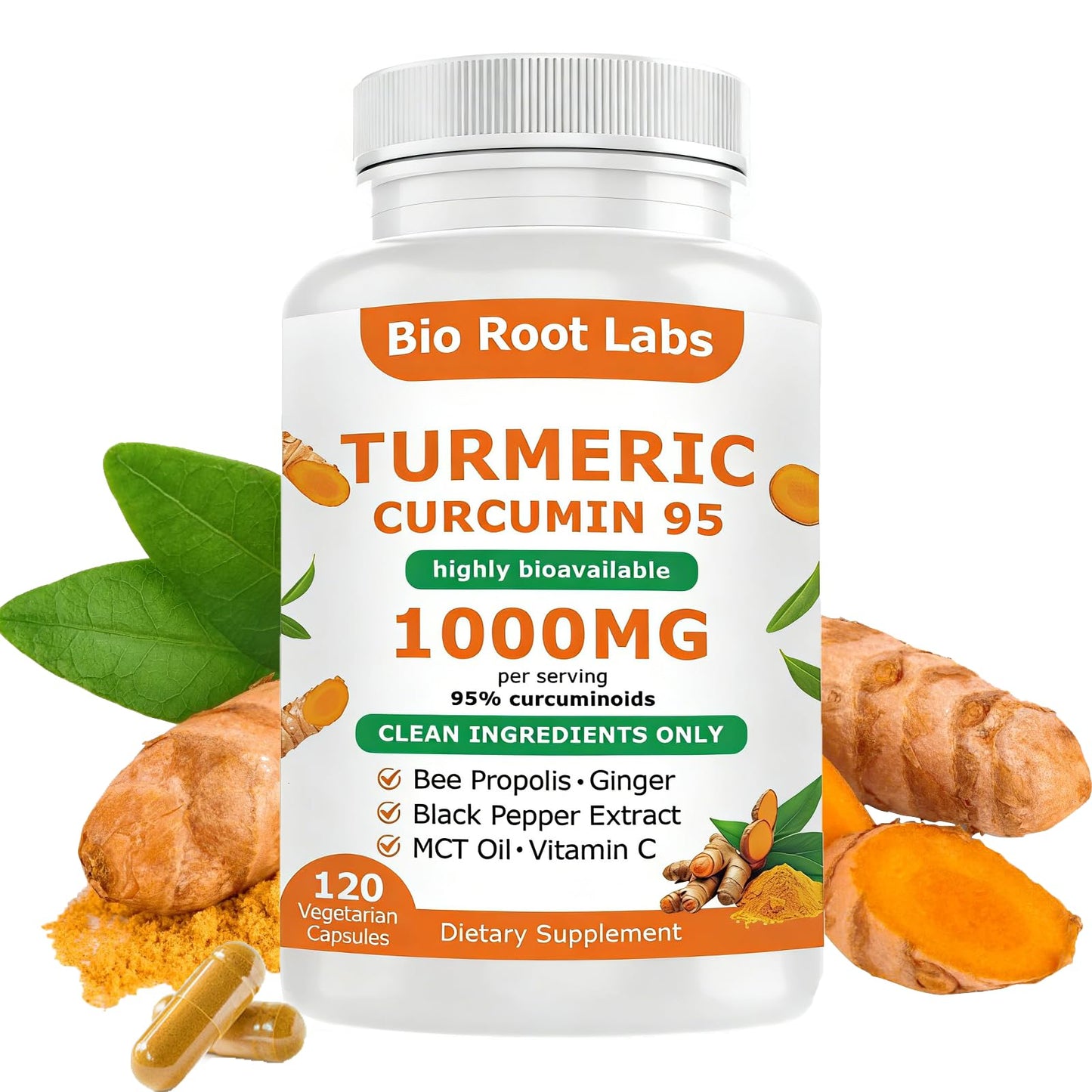 Biorootlabs Turmeric Curcumin Supplement Capsule, 120 Capsules