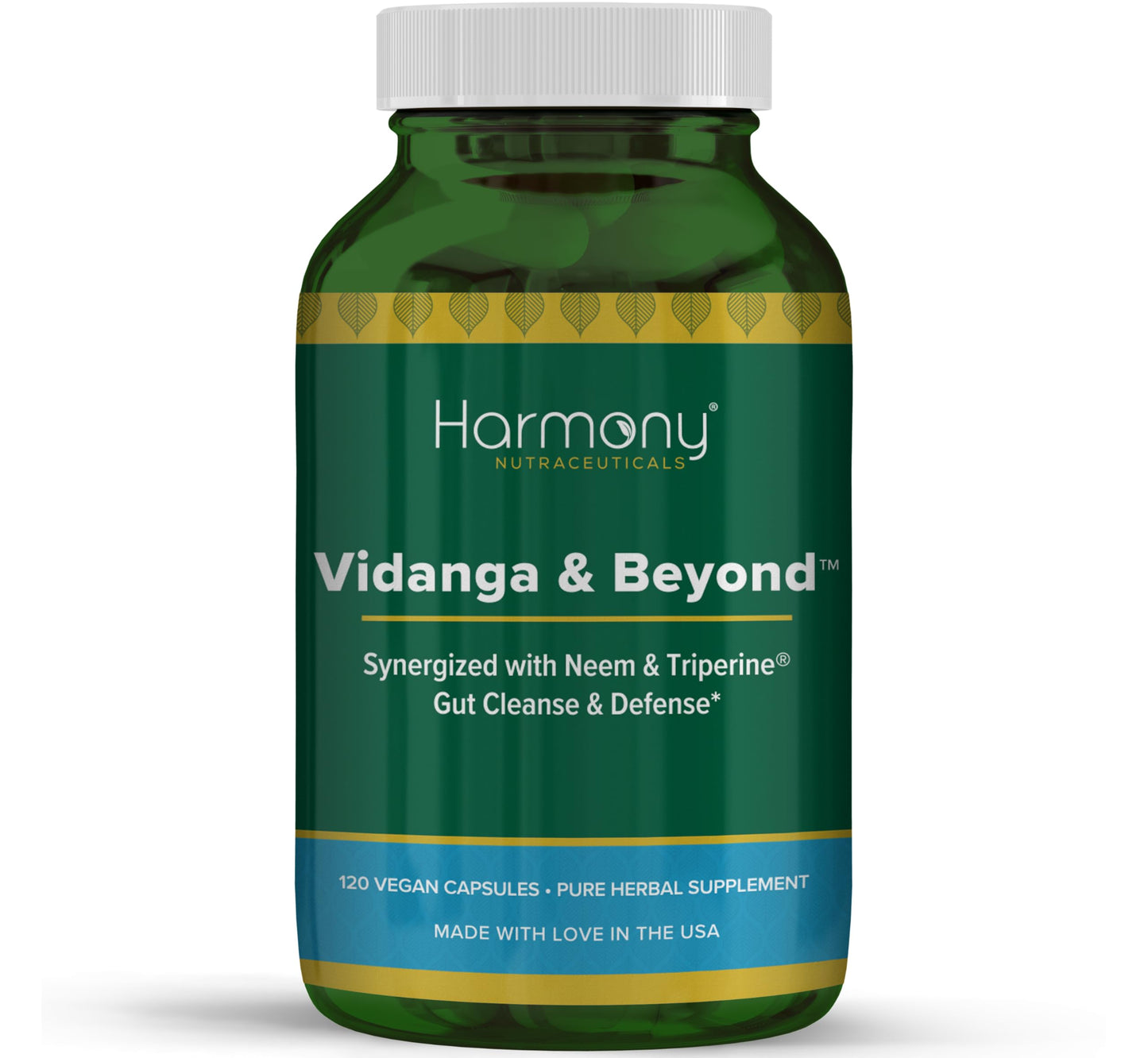Harmony Nutraceuticals Vidanga & Beyond High Potency Extract with Neem & Triperine Gut Cleanse & Defense Support Capsules, 120 Vegan Capsules