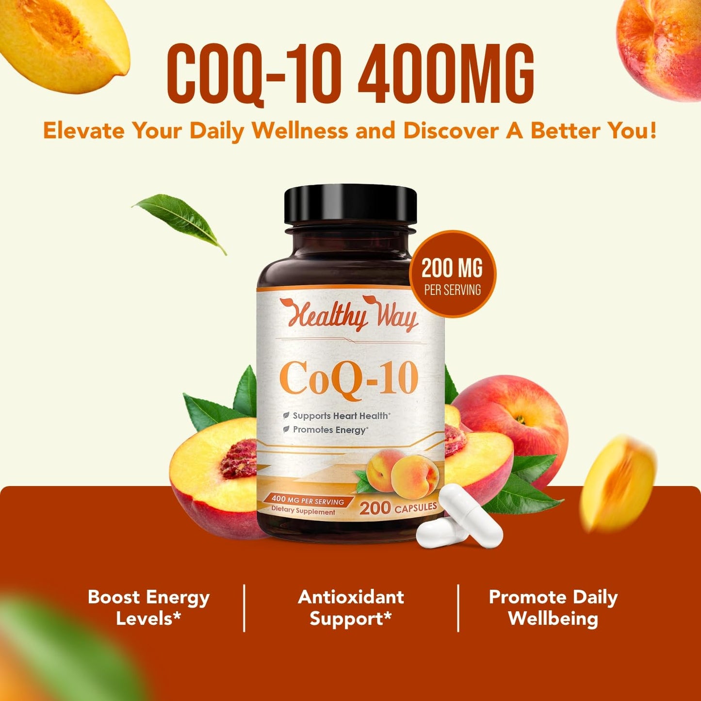 HealthyWayRx Coenzyme Q10 400mg Capsule, 200 Count
