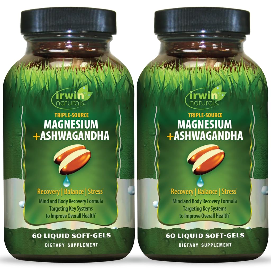 Irwin Naturals Triple Source Magnesium + Ashwagandha Softgels 120