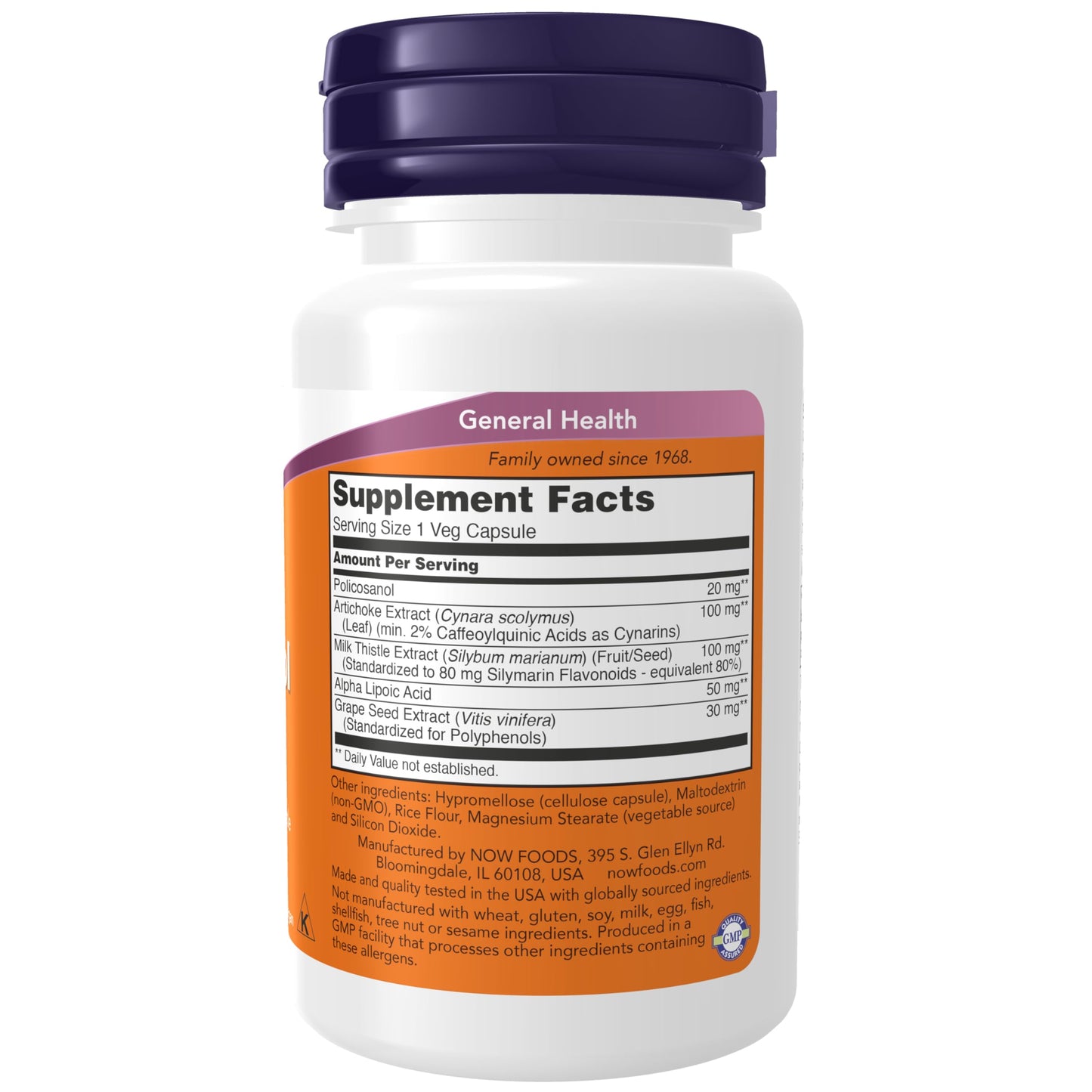 NOW Foods Policosanol 20 mg, Double Strength, Blend of Long-Chain Fatty Alcohols Derived from Sugar Cane, 90 Capsules