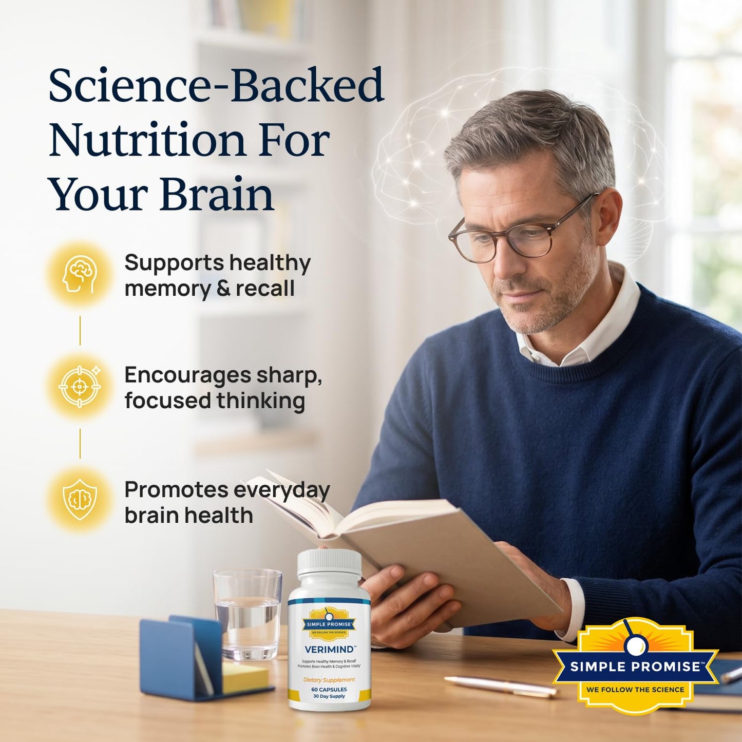 Simple Promise Verimind Brain Supplement for Memory, Recall & Focus Capsules 60 Count