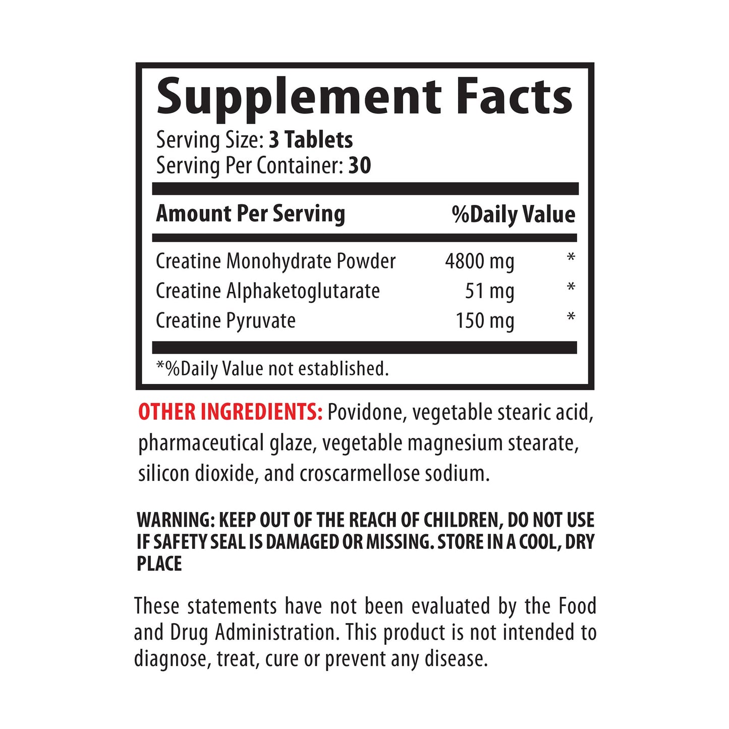 VIP Supplements Creatine Tri-Phase Tablet, 90 Tablets