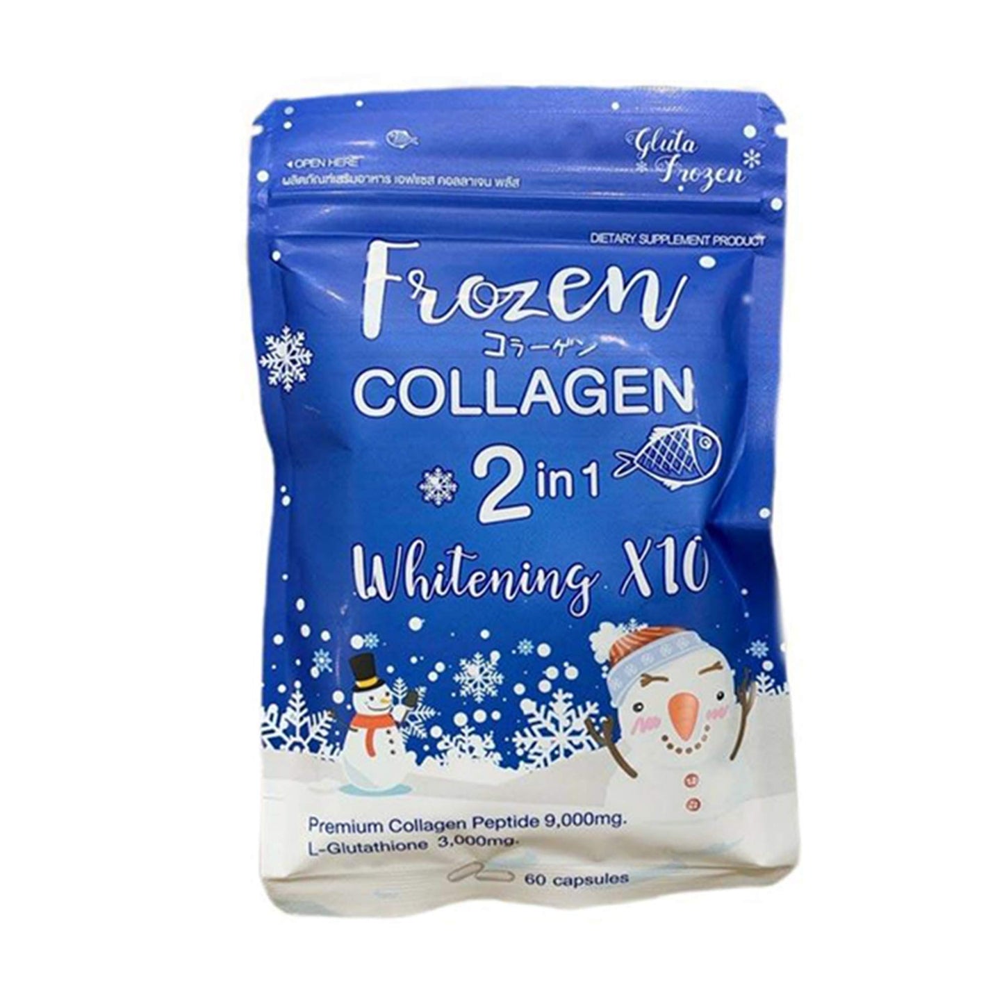 Gluta Frozen Collagen 2 in 1 Premium Collagen Peptide & Glutathione Capsules, 1 Capsule
