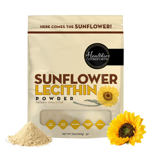 Healthier Comforts Sunflower Lecithin Powder 12 oz