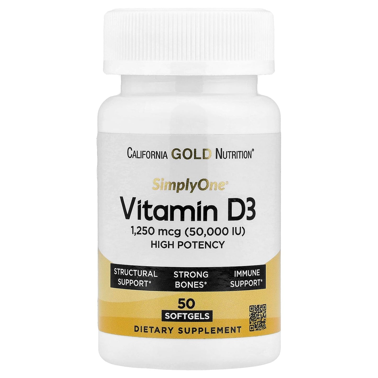SuperNutrition SimplyOne Vitamin D3 50,000 IU Capsule, 1 Capsule