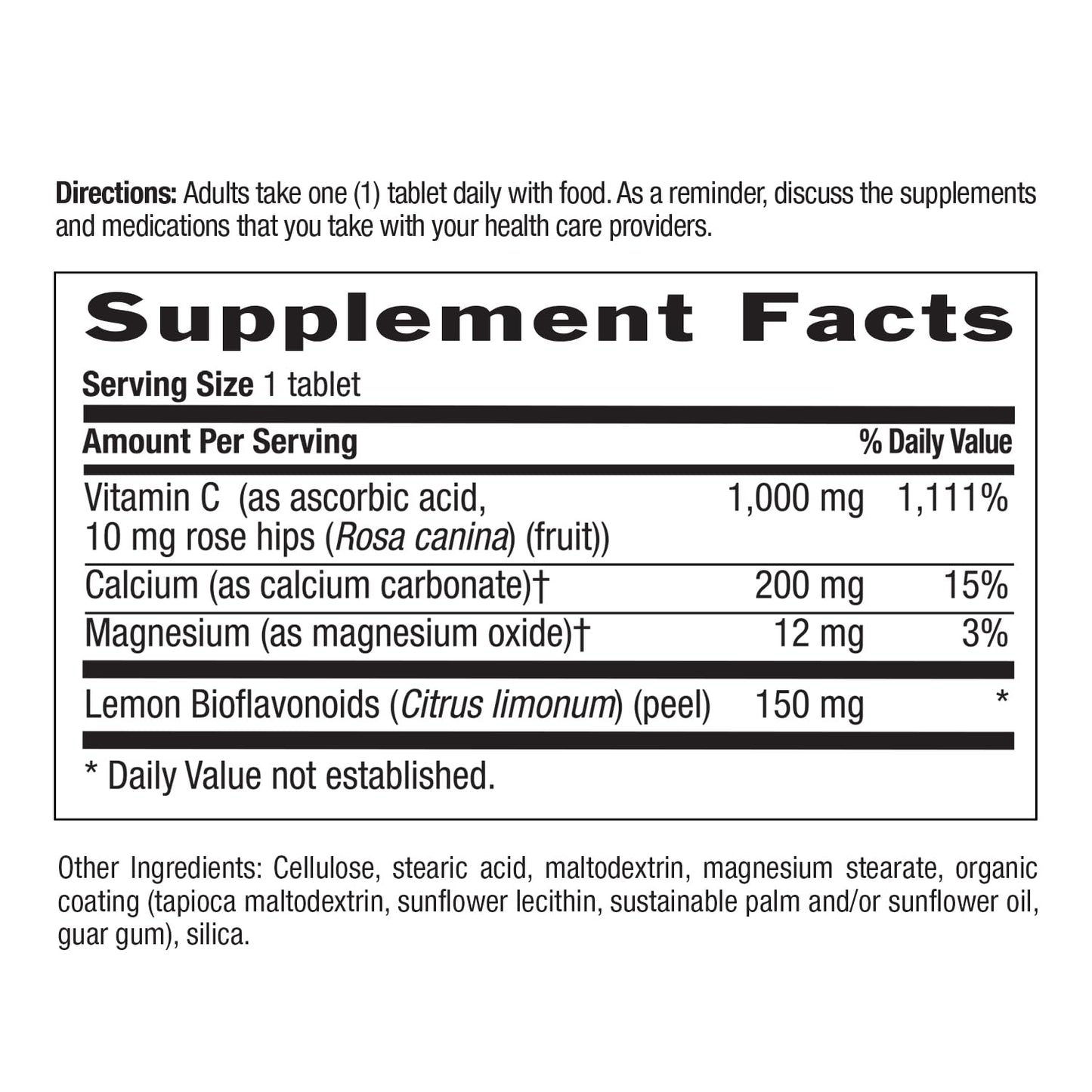 Country Life Buffered Vitamin C 1,000 mg with Bioflavonoids, 100 Tablets