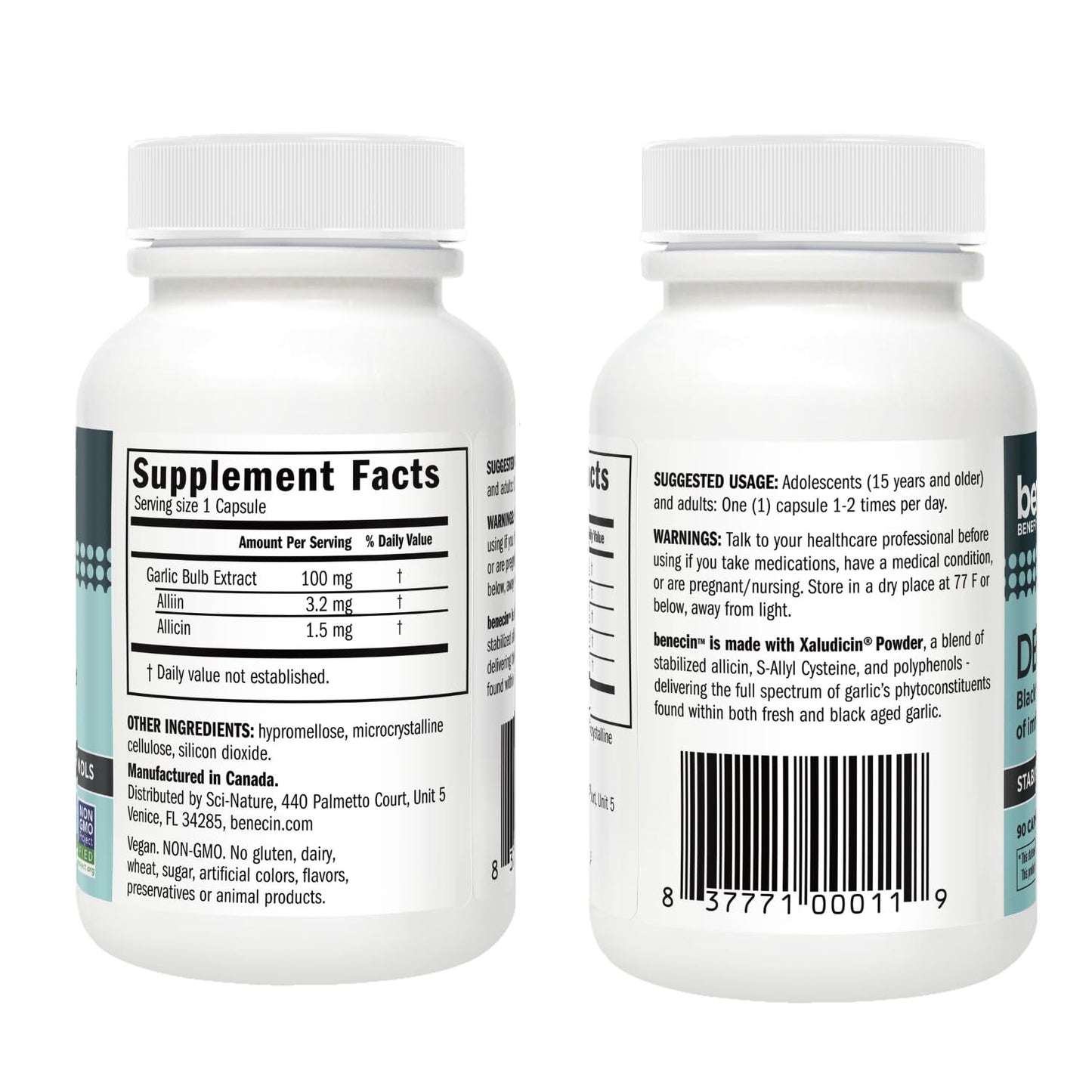 Benecin Defense 1500 mcg Stabilized Allicin Capsules, 90 Count