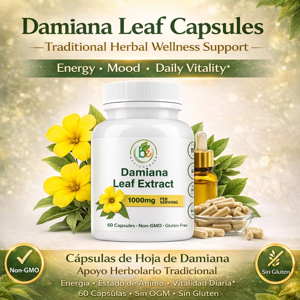 BEXPERTSUSA Damiana Leaf Capsules 60 Count
