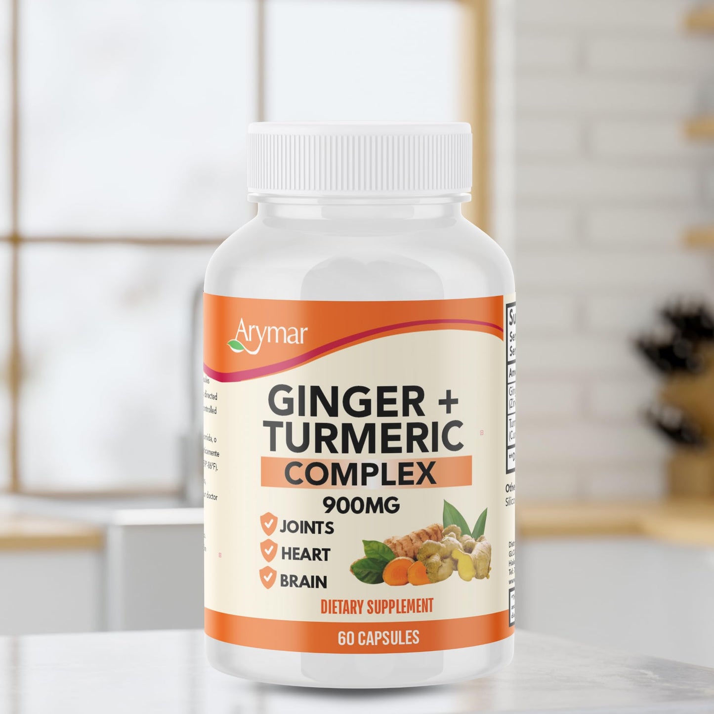 Arymar Ginger Turmeric Supplement Capsules 120 Capsules
