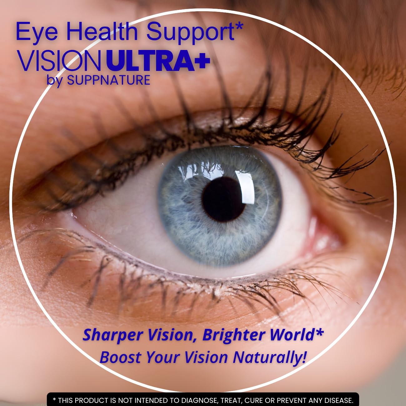 SuppNature VisionUltra+ Eye Health Support Supplement Capsules, 180 Capsules