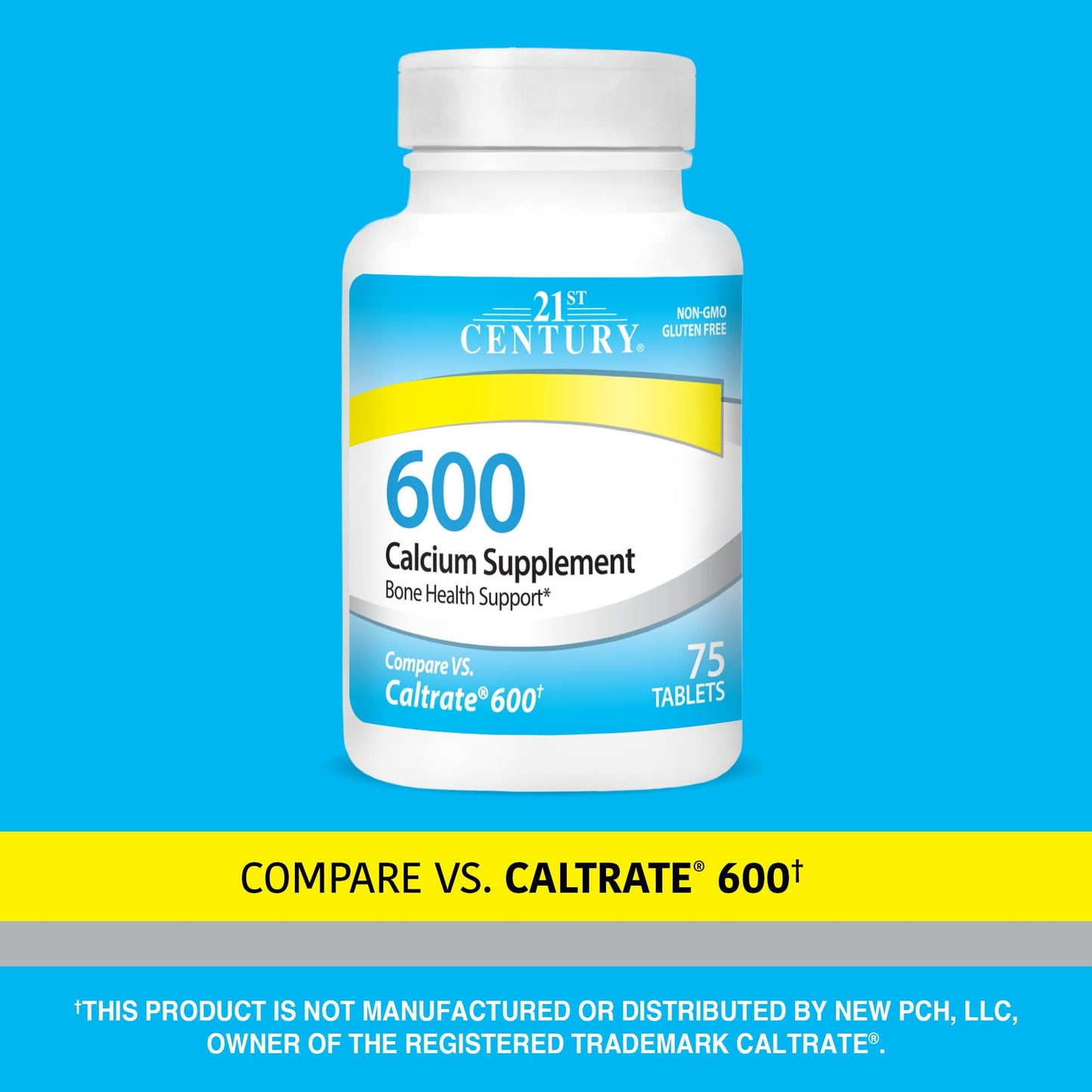 21st Century Calcium 600mg Tablets 75 Count