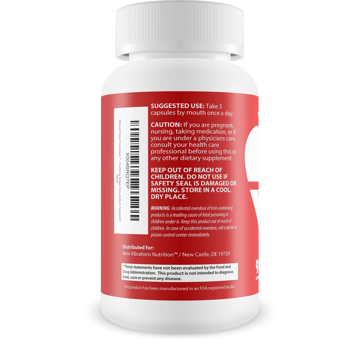 New Vibrations Nutrition Blood Flow Freedom Capsule 90 Count