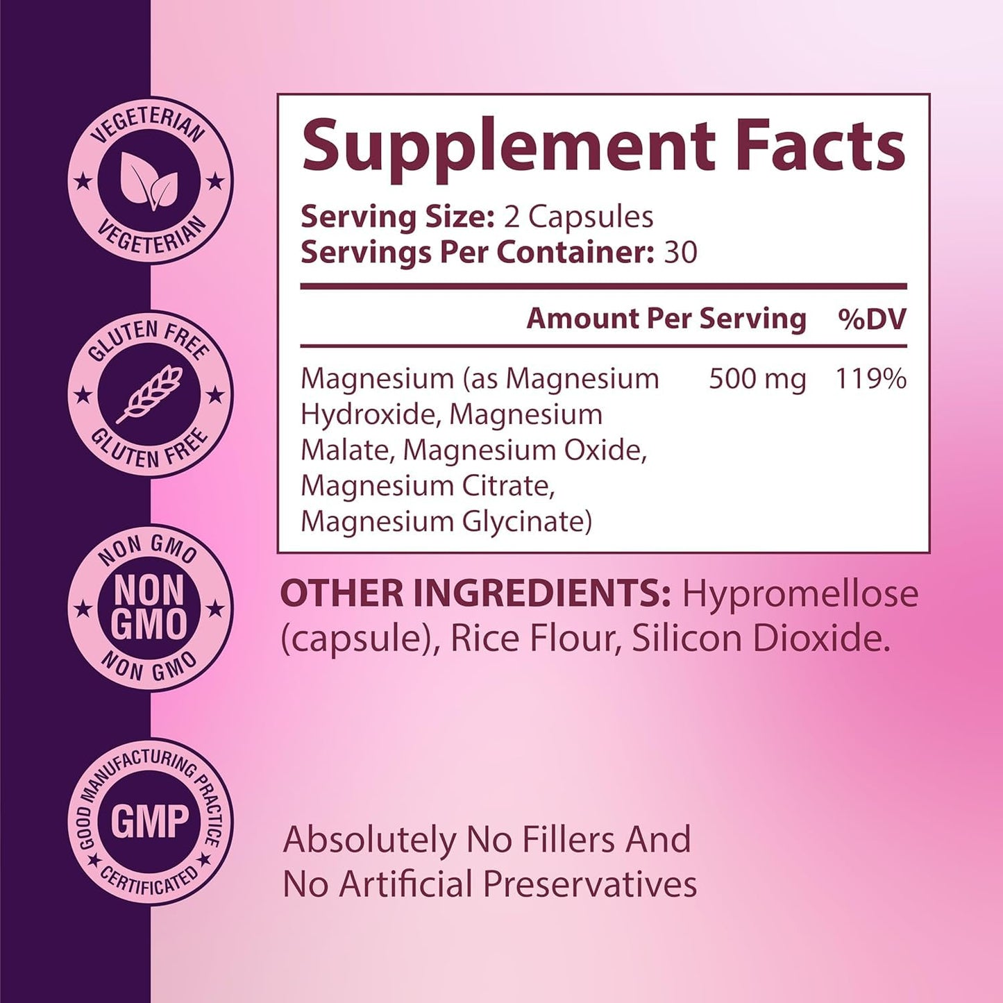 GlowTrue Magnesium Complex for Women – Spectrum 5-Form Magnesium Complex (500 mg), High Absorption Glycinate, Citrate, Oxide & Malate – Vegan, Non-GMO Supports Sleep, Energy, Hormone & Bone, 60 Capsules