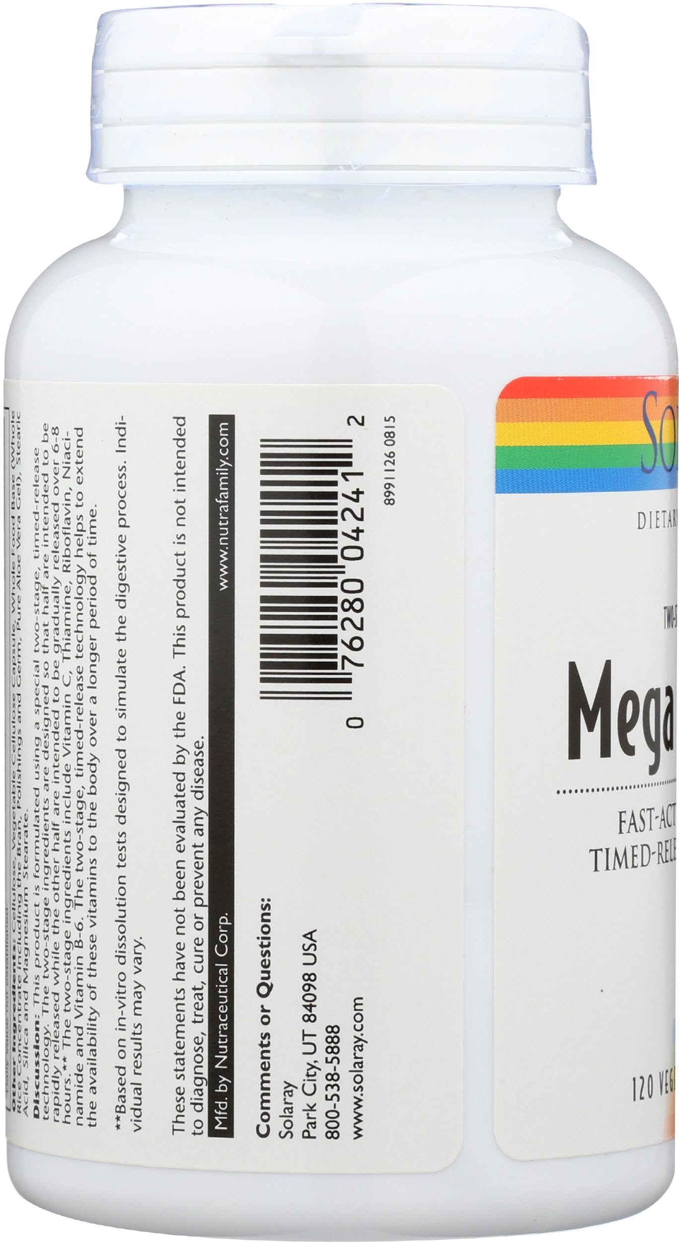 Solaray TwoStage Mega-B-Stress VegCaps 120