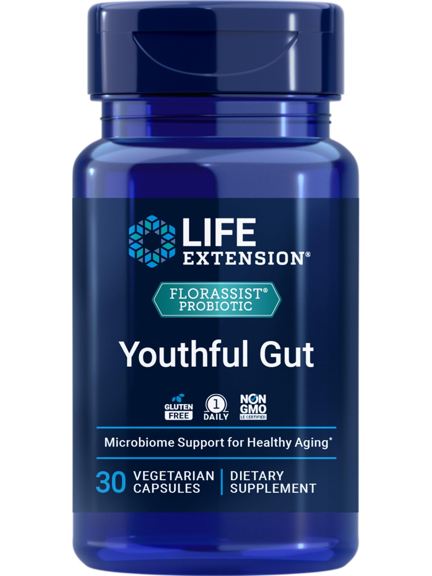 Life Extension FLORASSIST Probiotic Youthful Gut, Healthy Aging Supplement, Postbiotic and Probiotic Blend, Heart and Gut Health, 30 Capsules