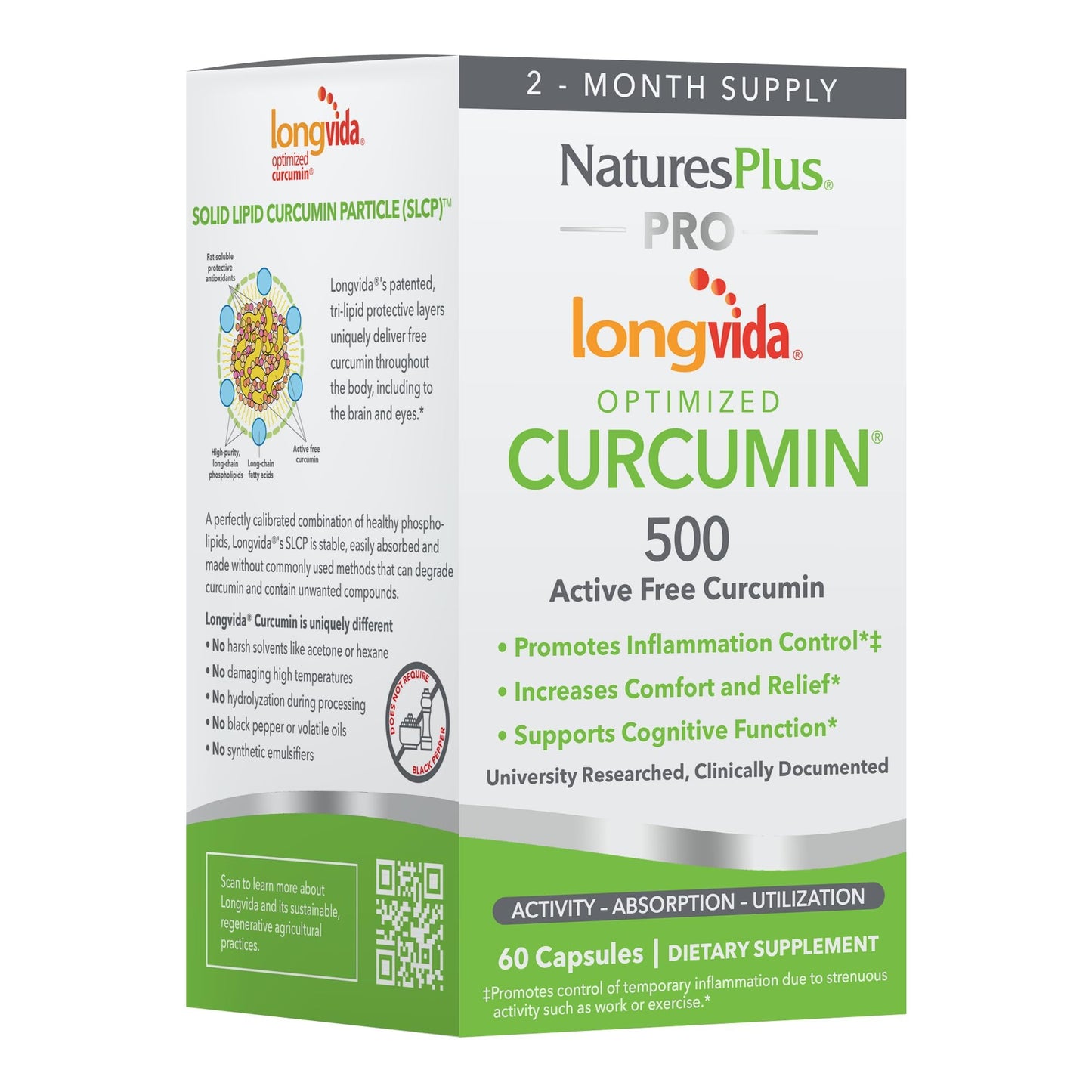 NaturesPlus PRO Longvida Curcumin 500 mg 60 Capsules