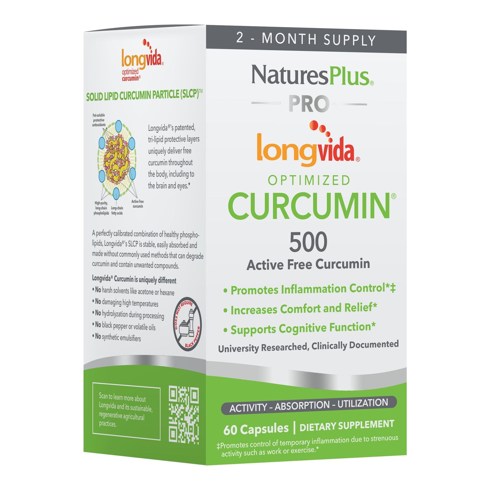 NaturesPlus PRO Longvida Curcumin 500 mg 60 Capsules