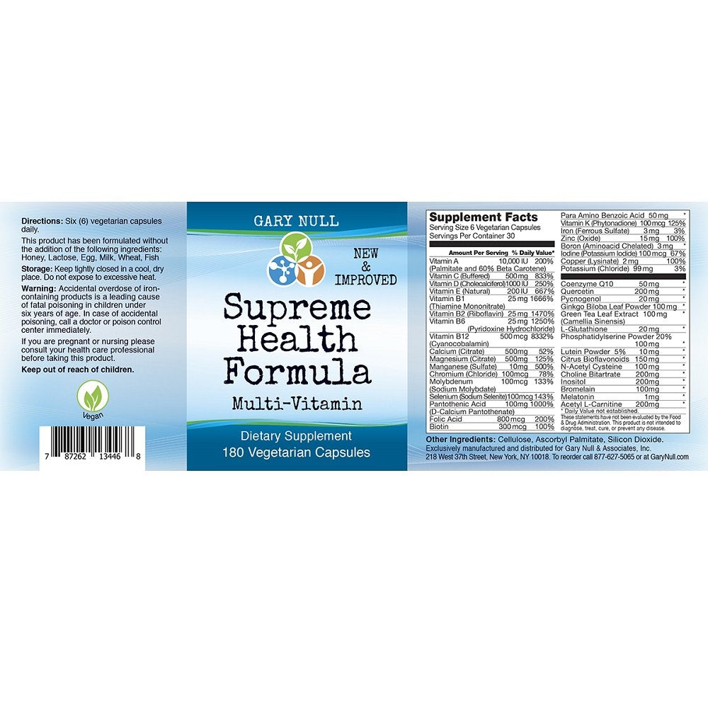 Gary Null Supreme Health Formula 180 Tablets