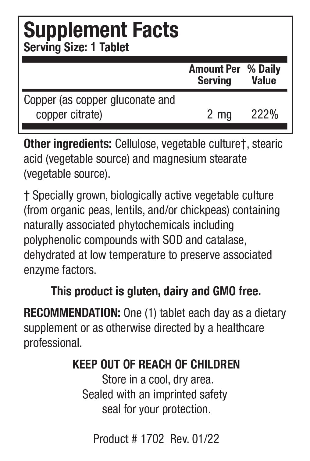 BIOTICS RESEARCH CuZyme Essential Mineral Supplement Tablet 200 Tablets