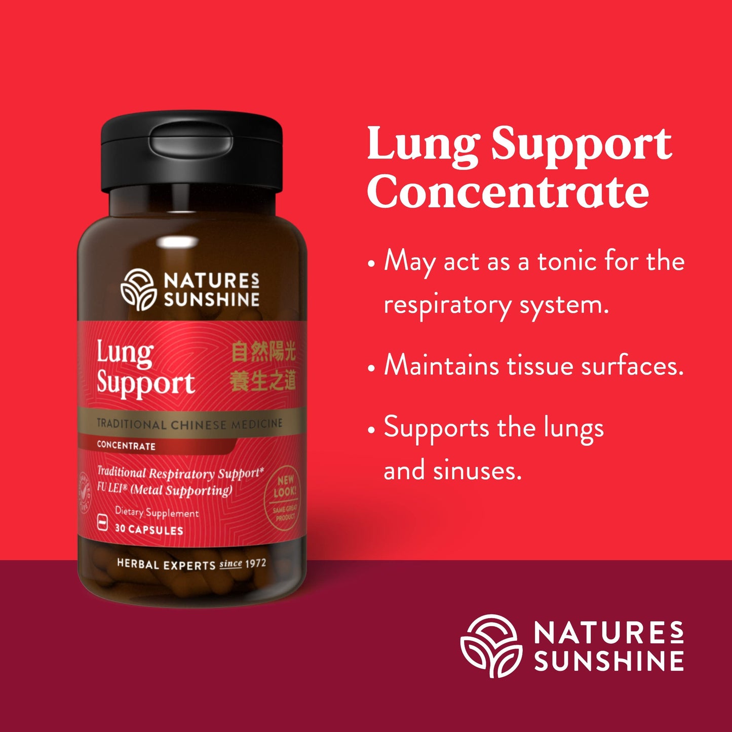 Nature's Sunshine Lung Support Chinese TCM Concentrate Capsules, 30 Capsules