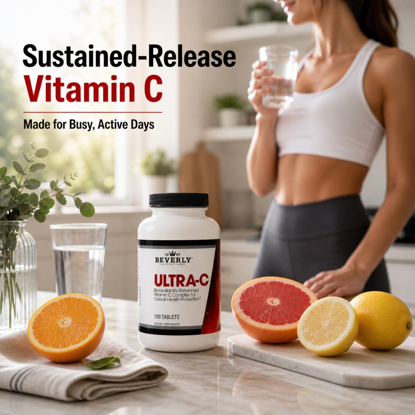 Beverly International Ultra-C Sustained-Release Vitamin C Tablet, 100 Count