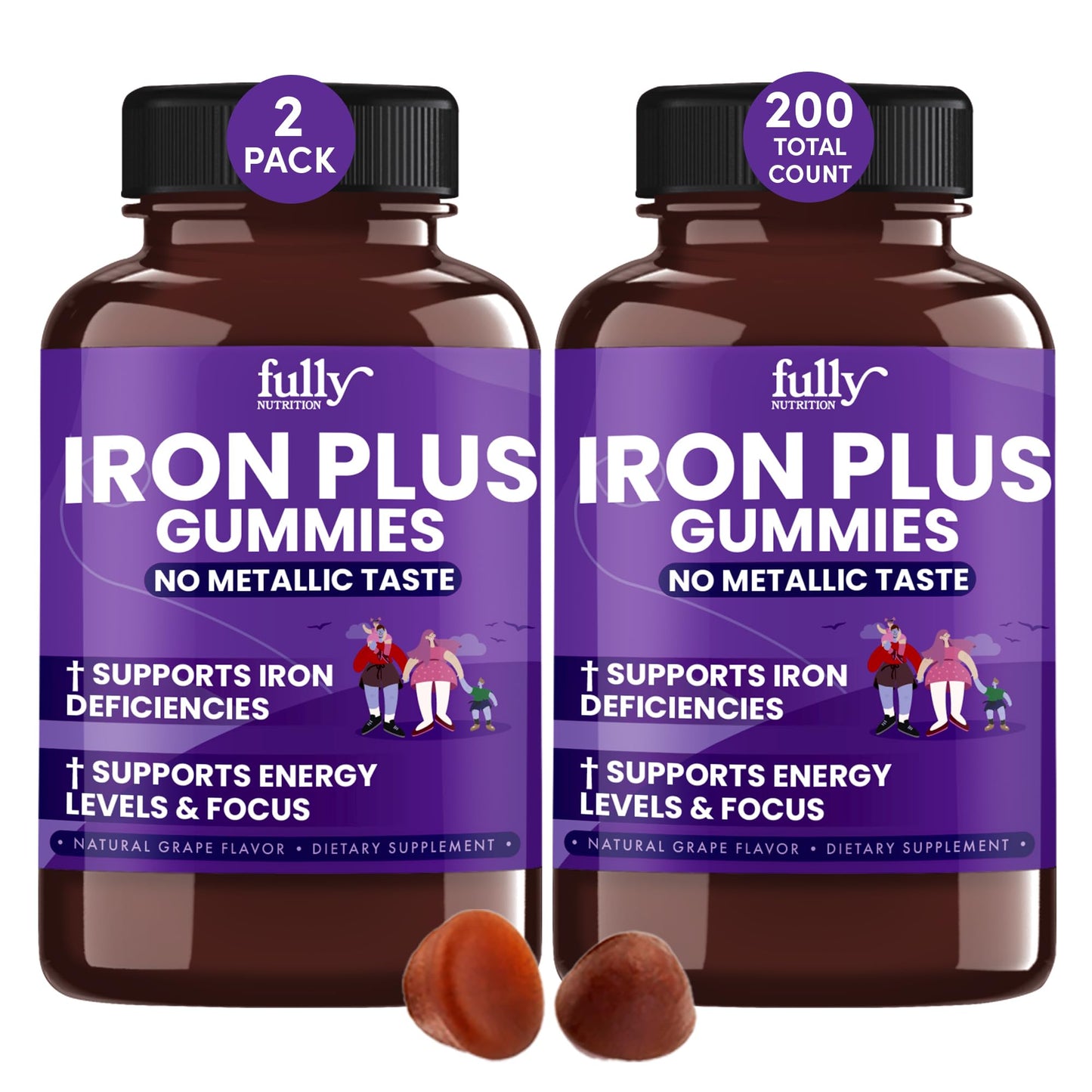 FULLY NUTRITION Iron Gummies Gummy 200 Count
