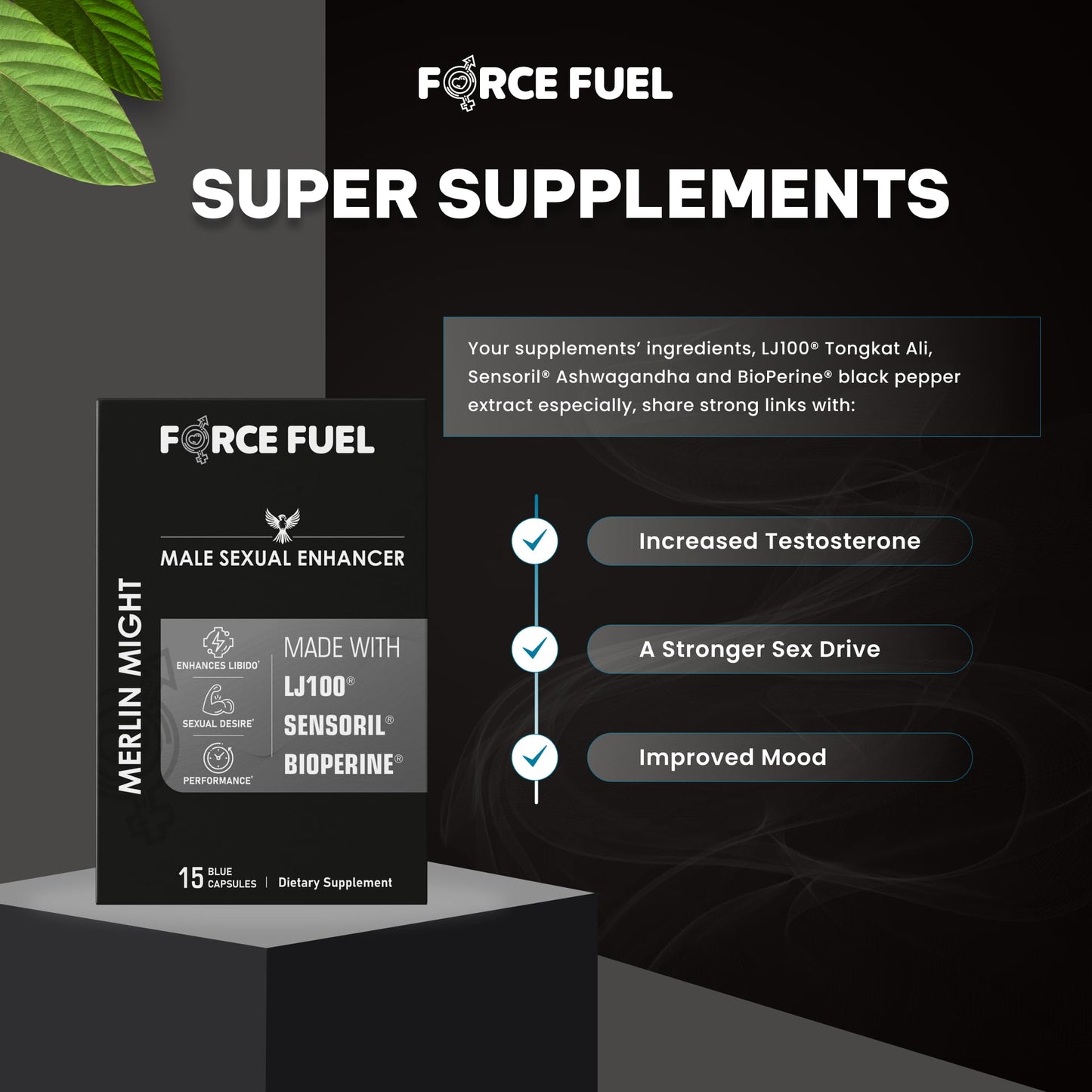 FORCE FUEL Merlin Might Sex Pills for Men Capsule 15 Count