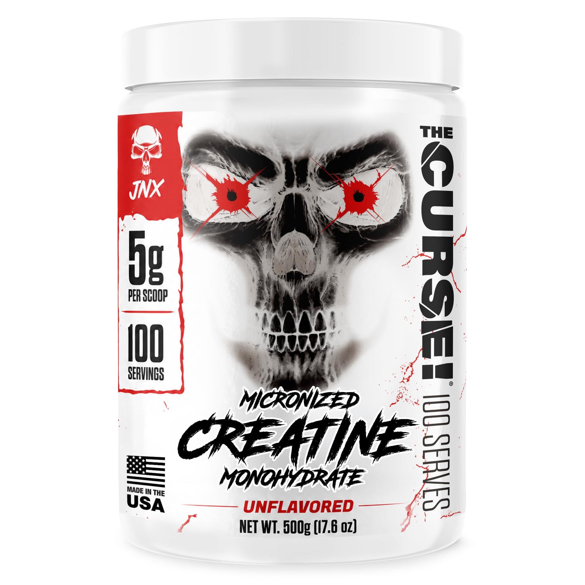 JNX SPORTS The Curse Micronized Creatine Monohydrate Unflavored Powder 17.6 oz