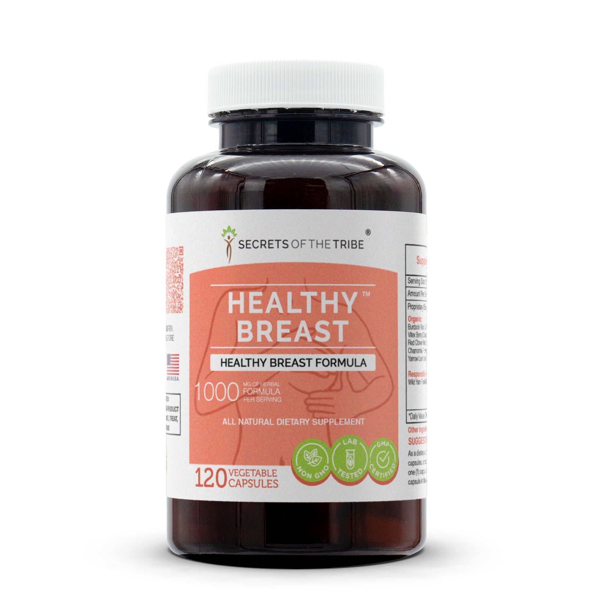 Secrets of the Tribe Healthy Breast, Healthy Breast Formula, Herbal Supplement Blend 120 Capsules