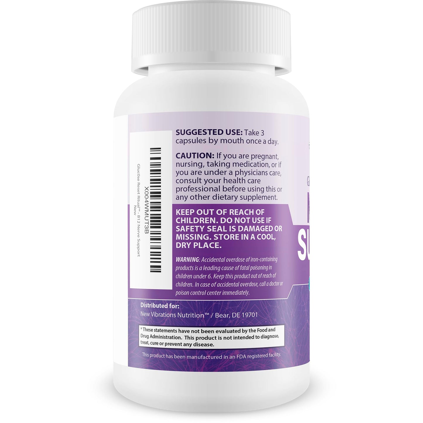 New Vibrations Nutrition Glucose Reset Ritual Nerve Support Capsule, 90 Capsules