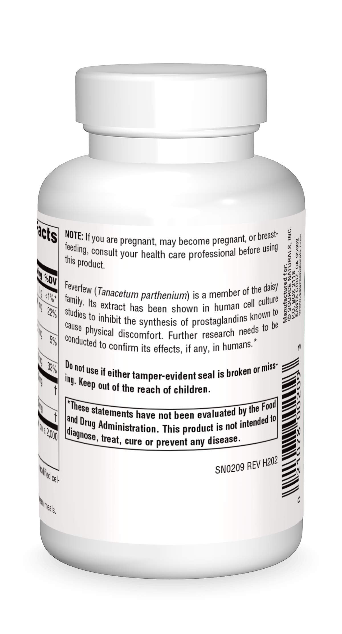 Source Naturals Feverfew Extract Tablet 100 Tablets