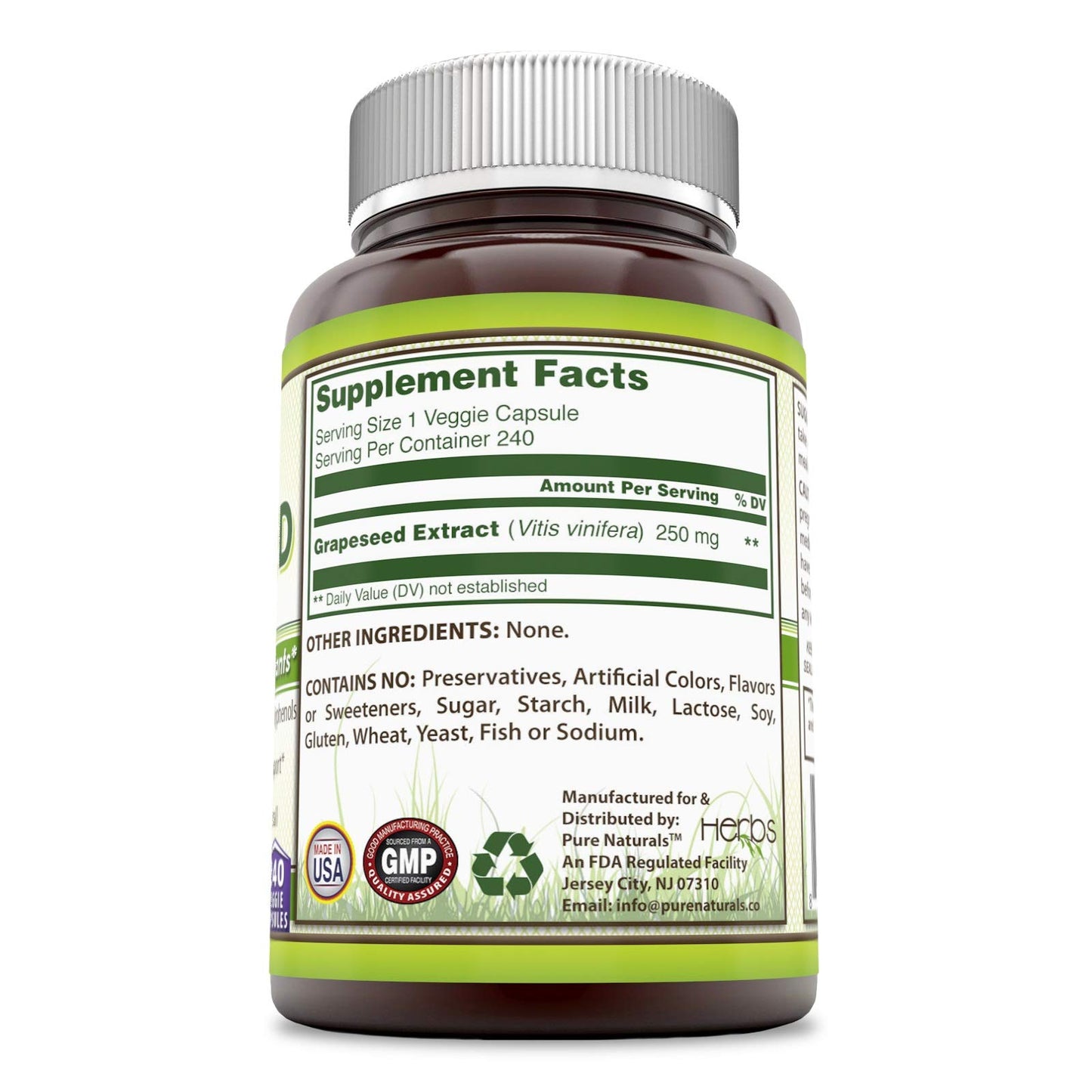AWEHIRU Grapeseed Extract 250 mg Capsules, 240 Veggie Capsules