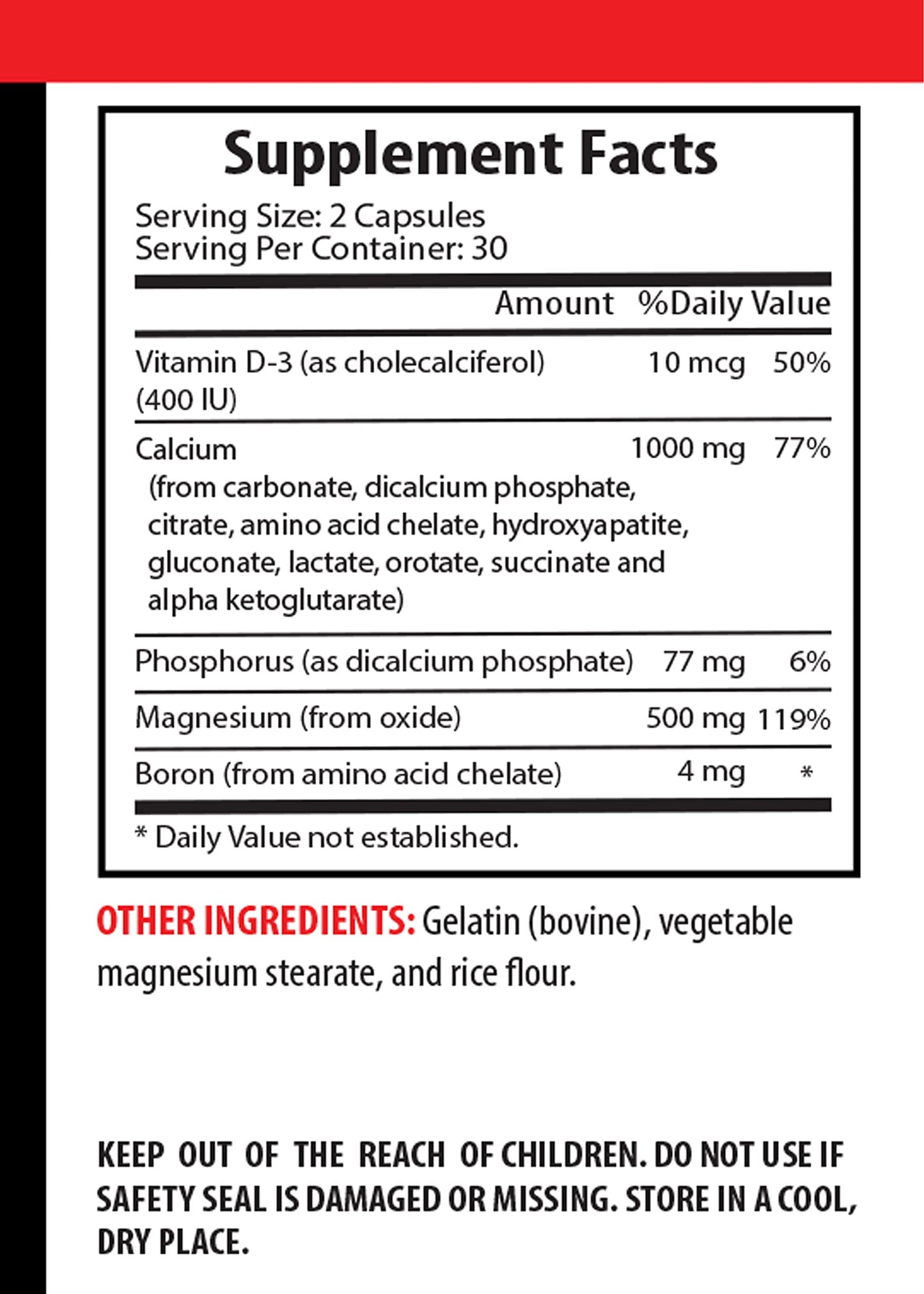 VIP Supplements Calcium Magnesium Phosphorus with Vitamin D-3 & Boron Capsules, 60 Count
