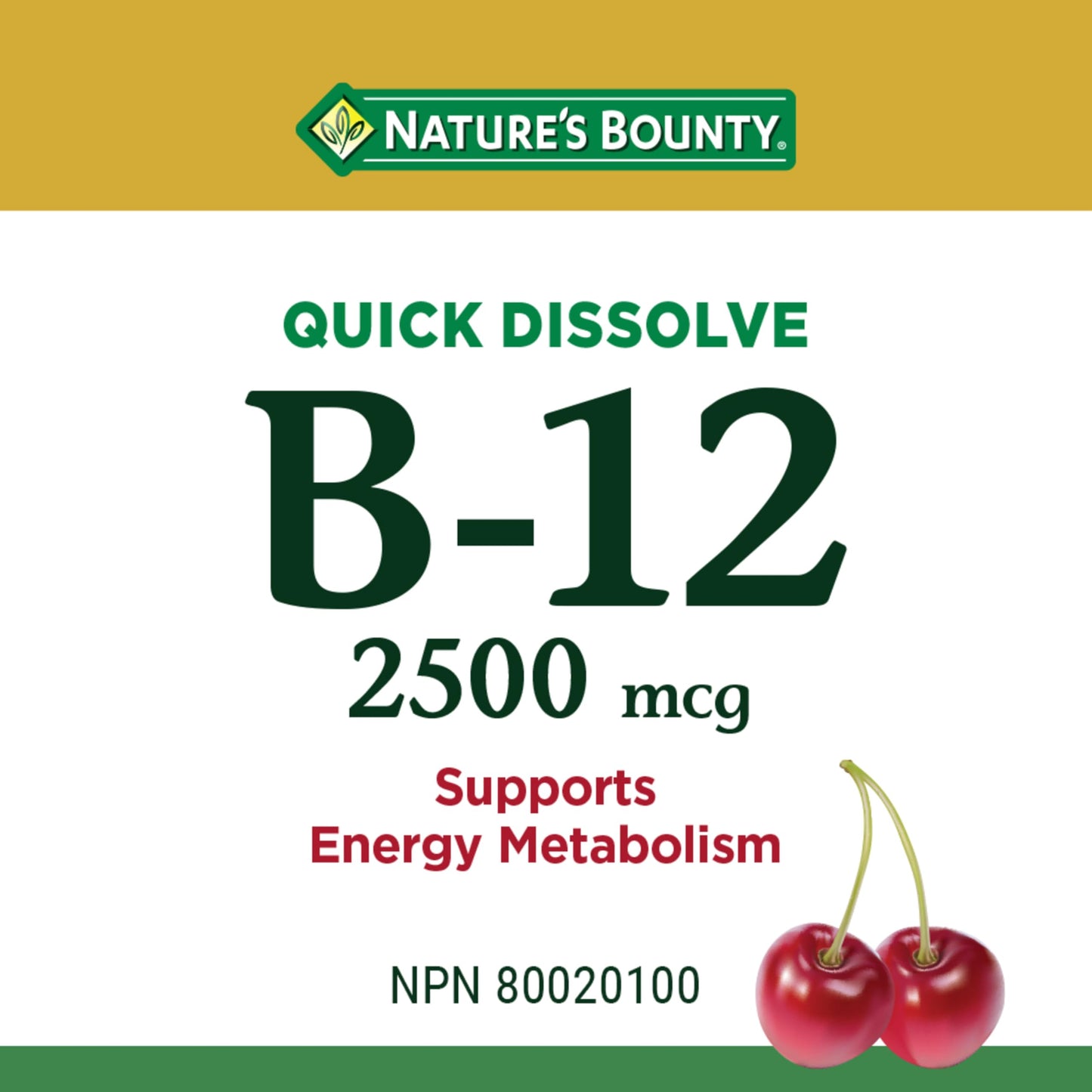 Nature's Bounty Vitamin B-12 2500mcg Tablets, 120 Tablets