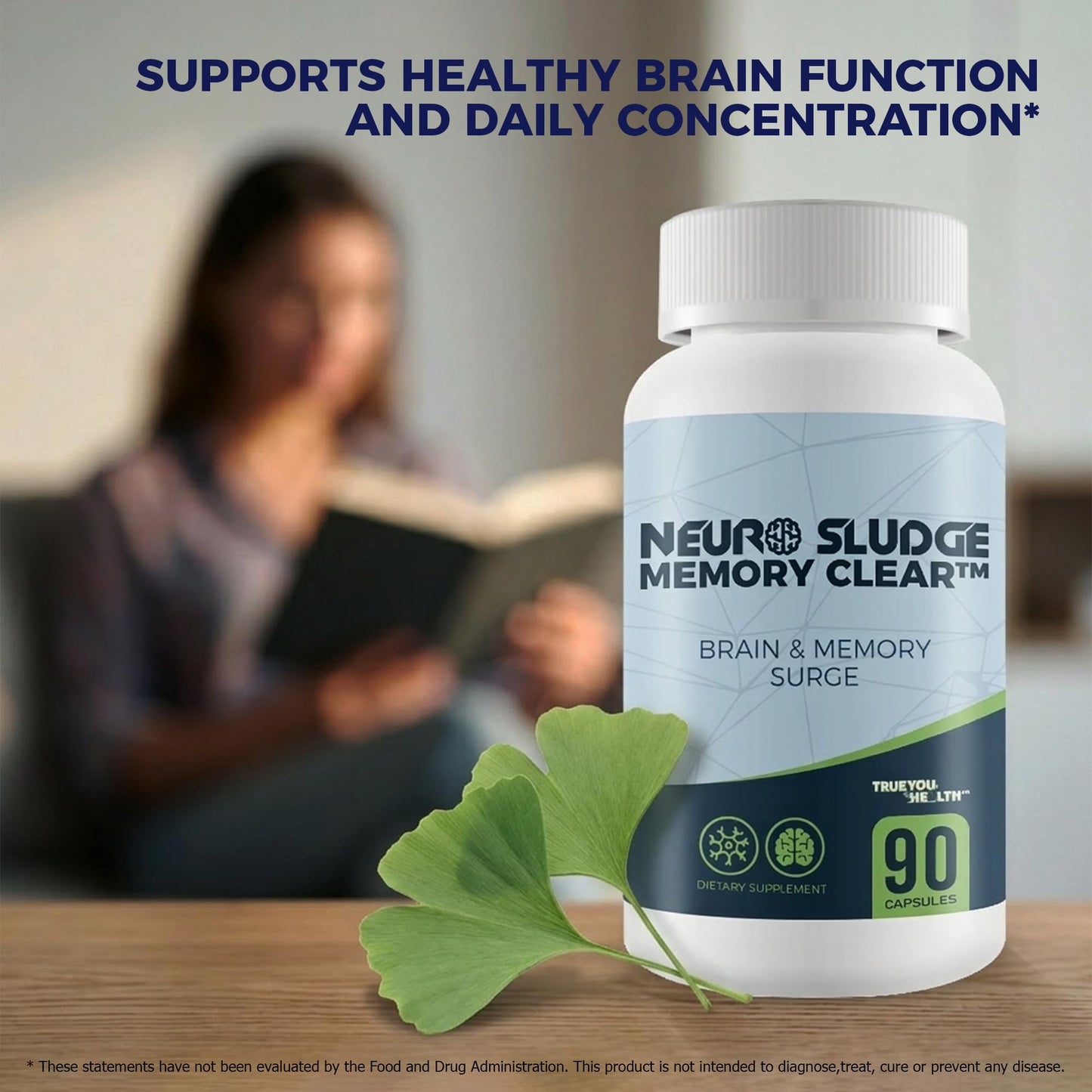 True You Health Neuro Sludge Memory Clear Capsules, 90 Count